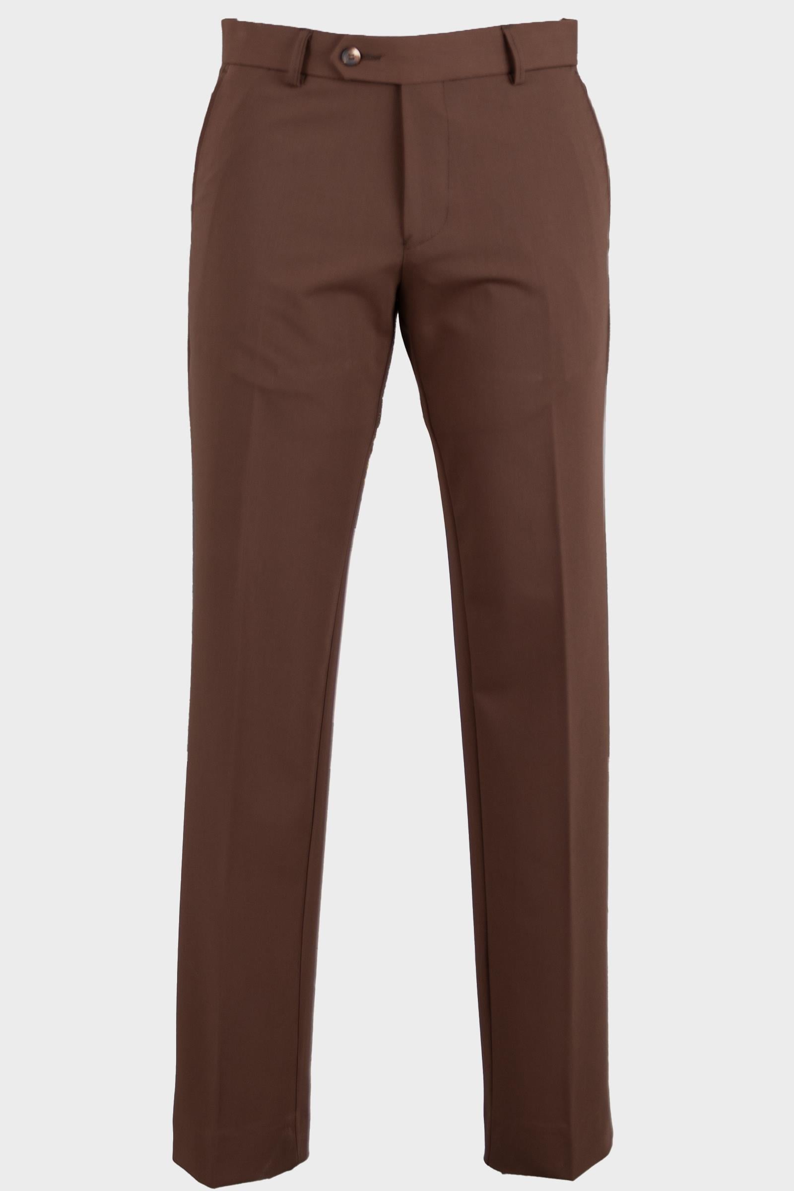Erkek Slim Fit Basic Pantolon Kahverengi