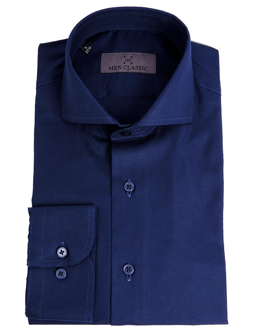 Oxford İtalyan Yaka Slim Fit Gömlek Lacivert