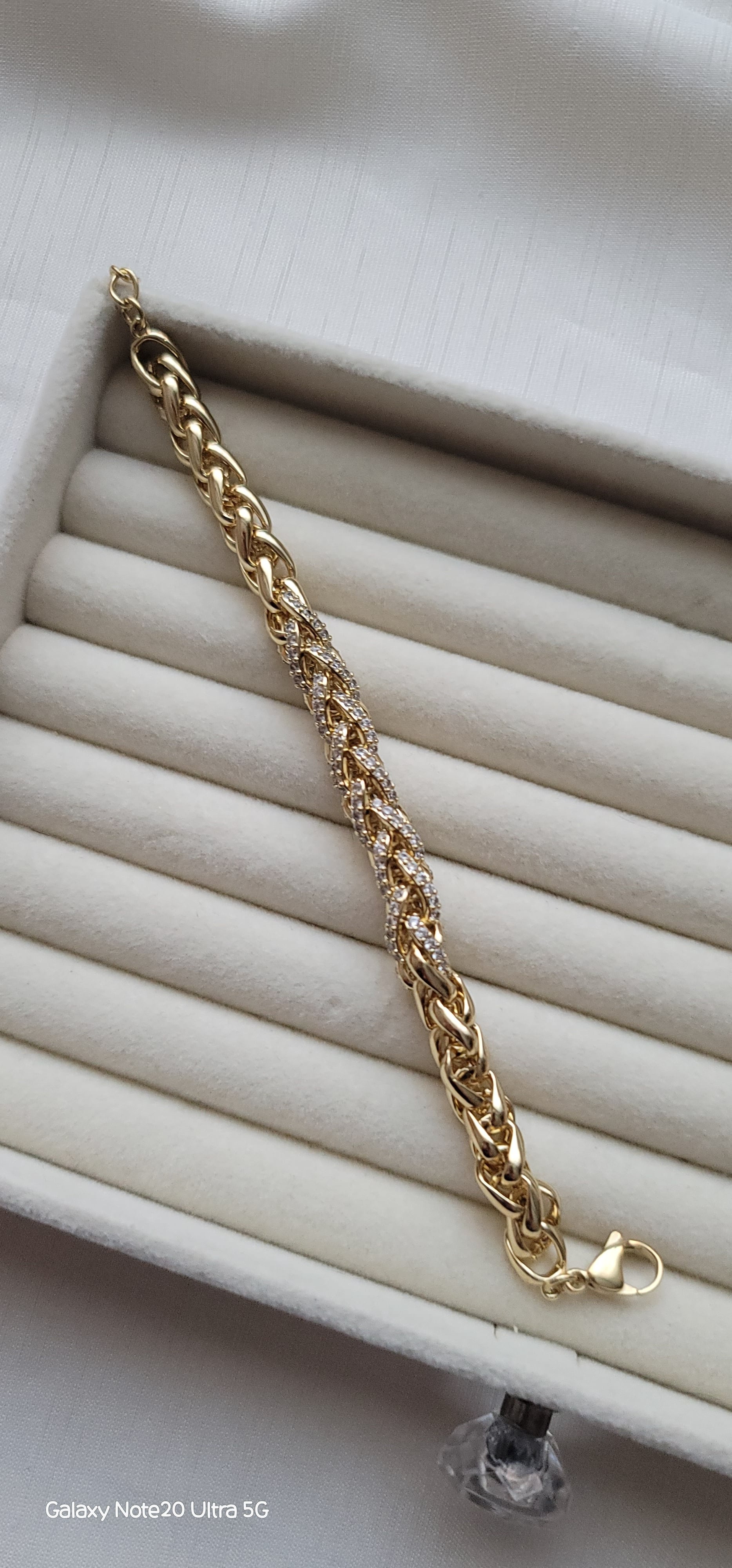 14k xuping silindir taşlı bileklik