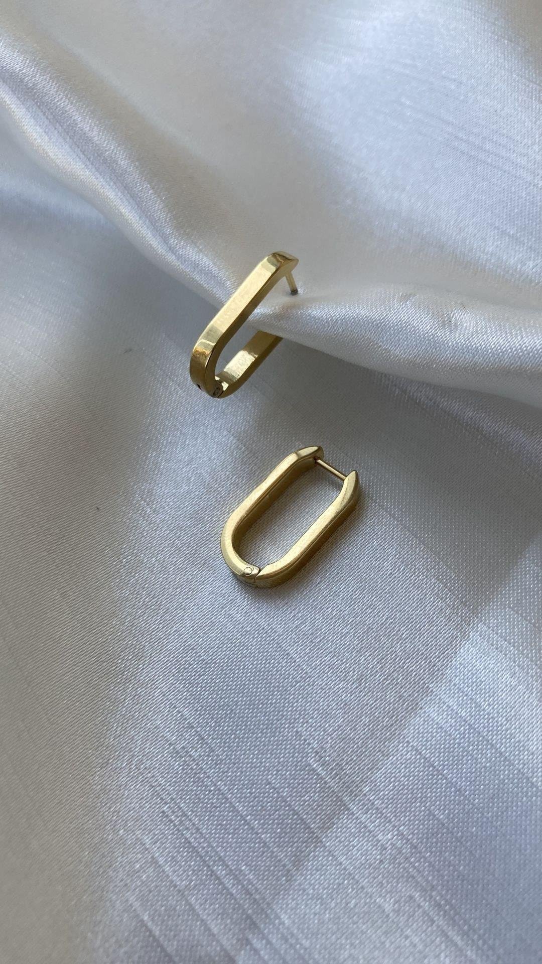 Çelik oval küpe