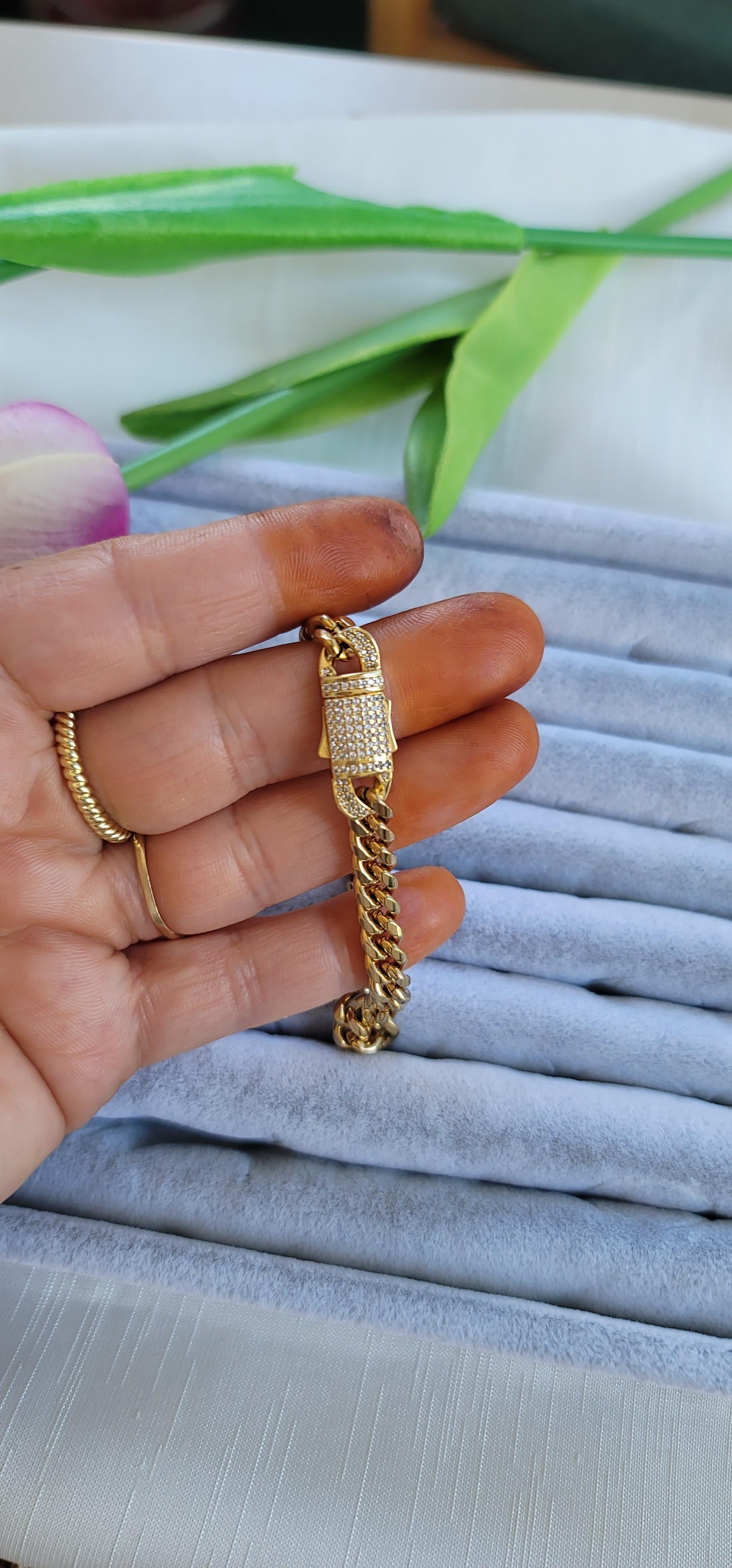 Çelik taşlı gurmet bileklik 6mm