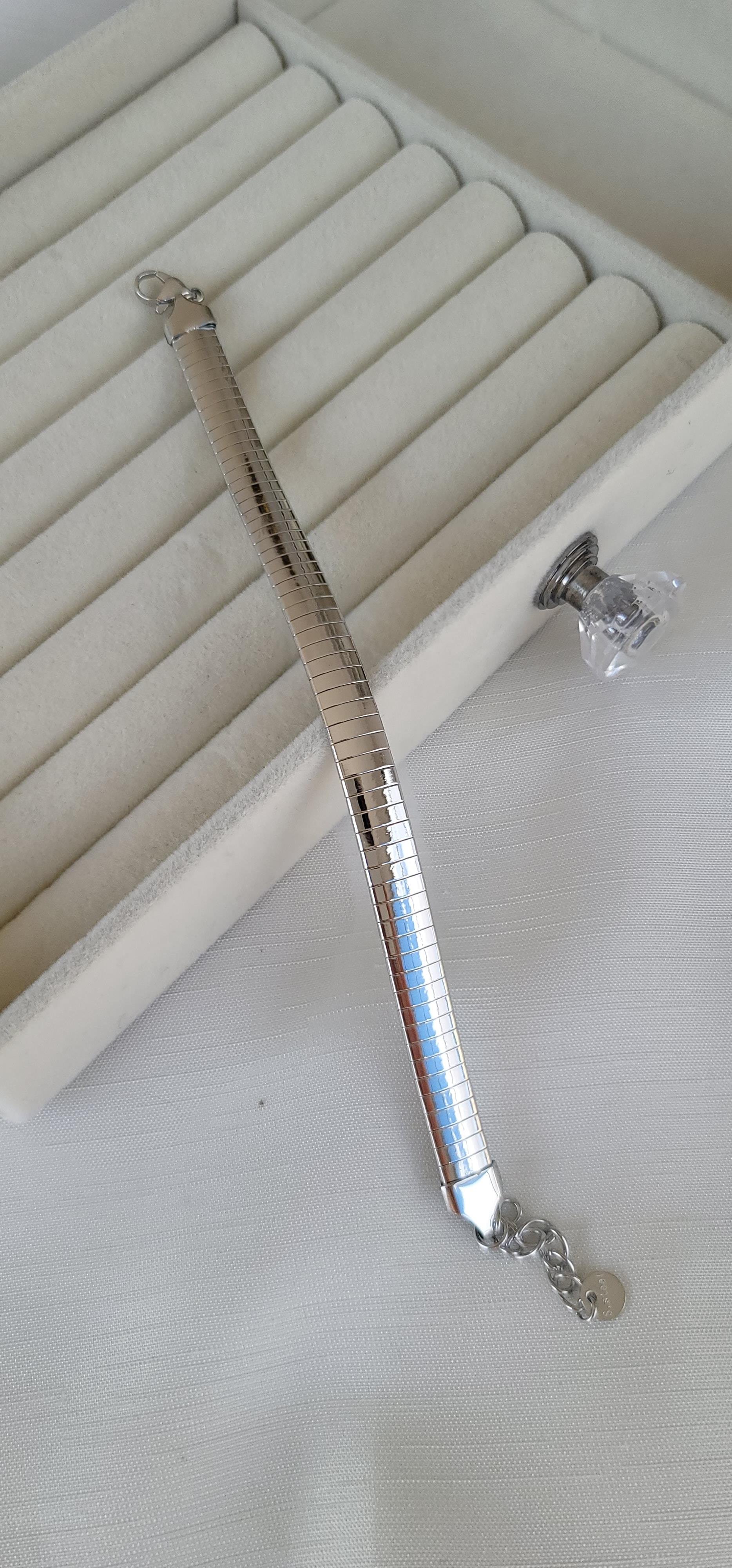 Silver renk yassı italyan bileklik
