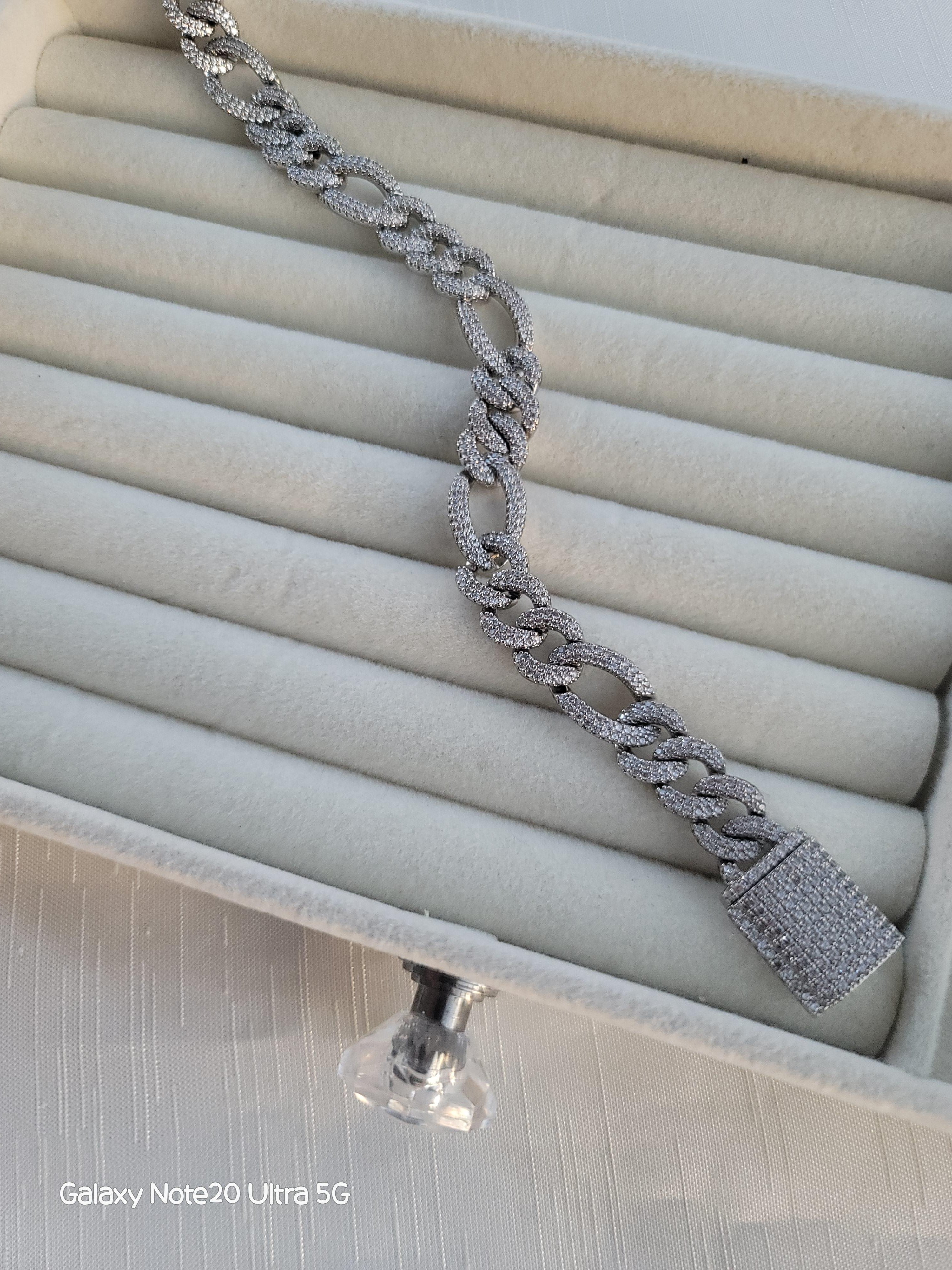 Silver zirkon taşlı retro gurmet bileklik