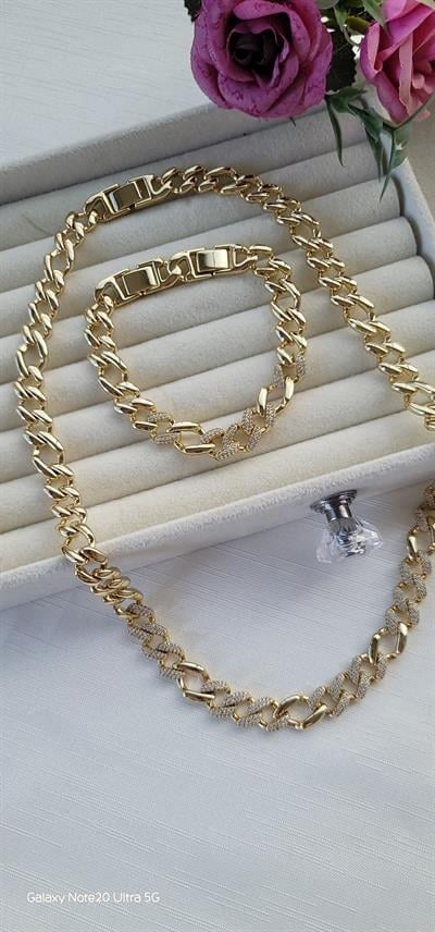 Xuping 14k taşlı gurmet set