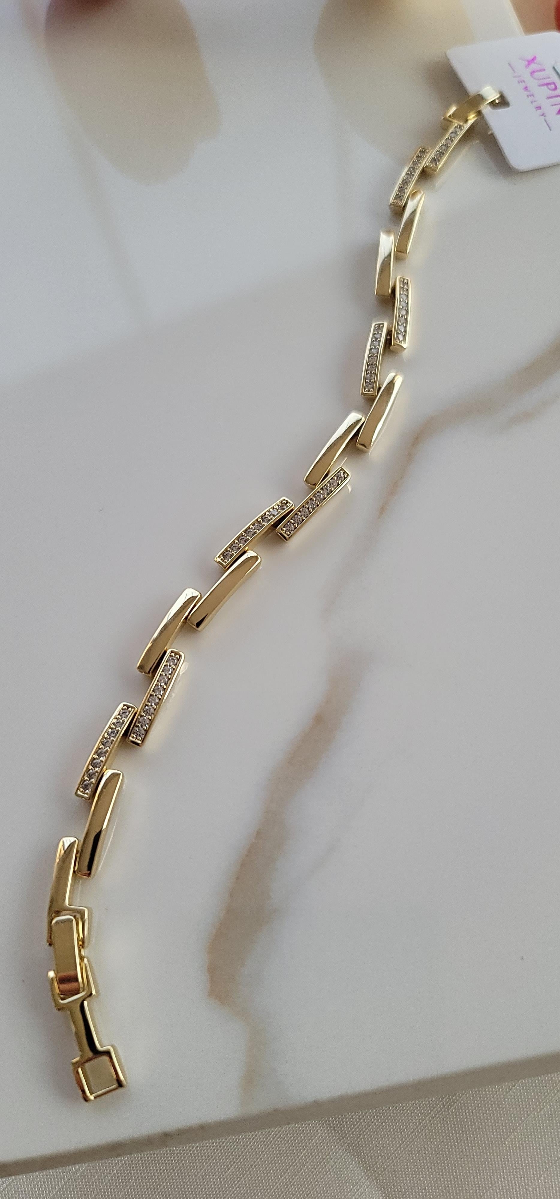 Xuping 14k taşlı labirent bileklik