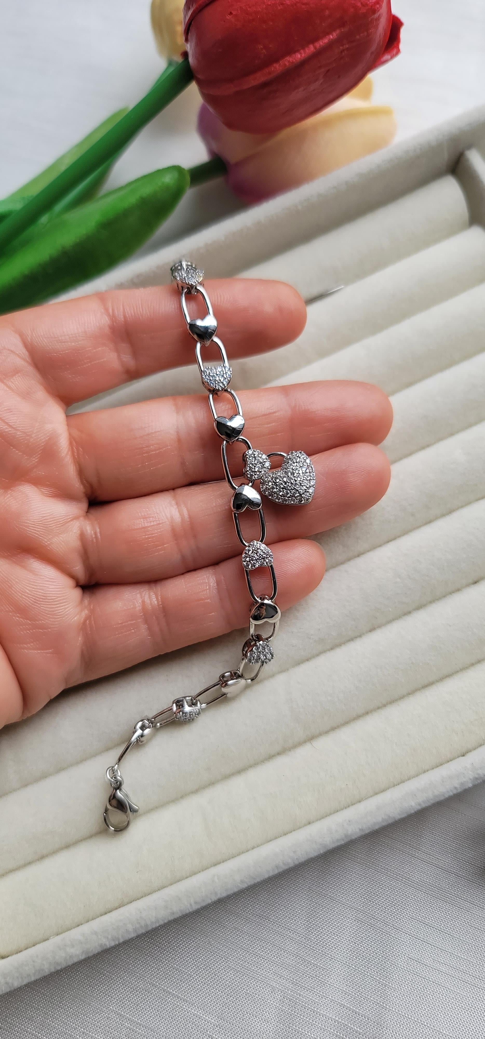 Xuping kalp detaylı bileklik
