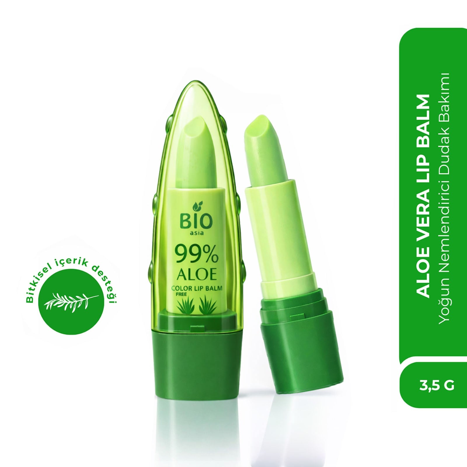 Bio AsiaBio Asia Aloe Vera Lip Balm – Yoğun Nemlendirici, Onarıcı Bitkisel Dudak Bakımı (Renksiz)