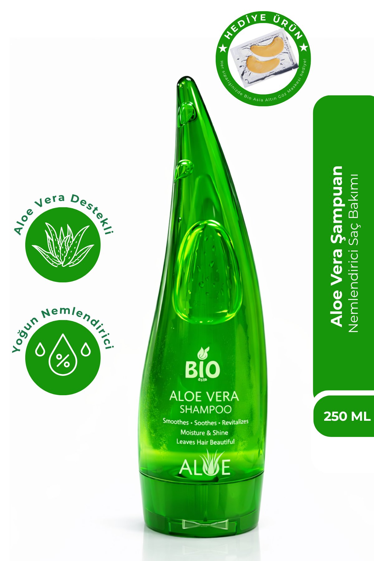 Bio AsiaBio Asia Aloe Vera Şampuan – Nemlendirici & Yumuşatıcı Günlük Saç Bakımı 250 ml