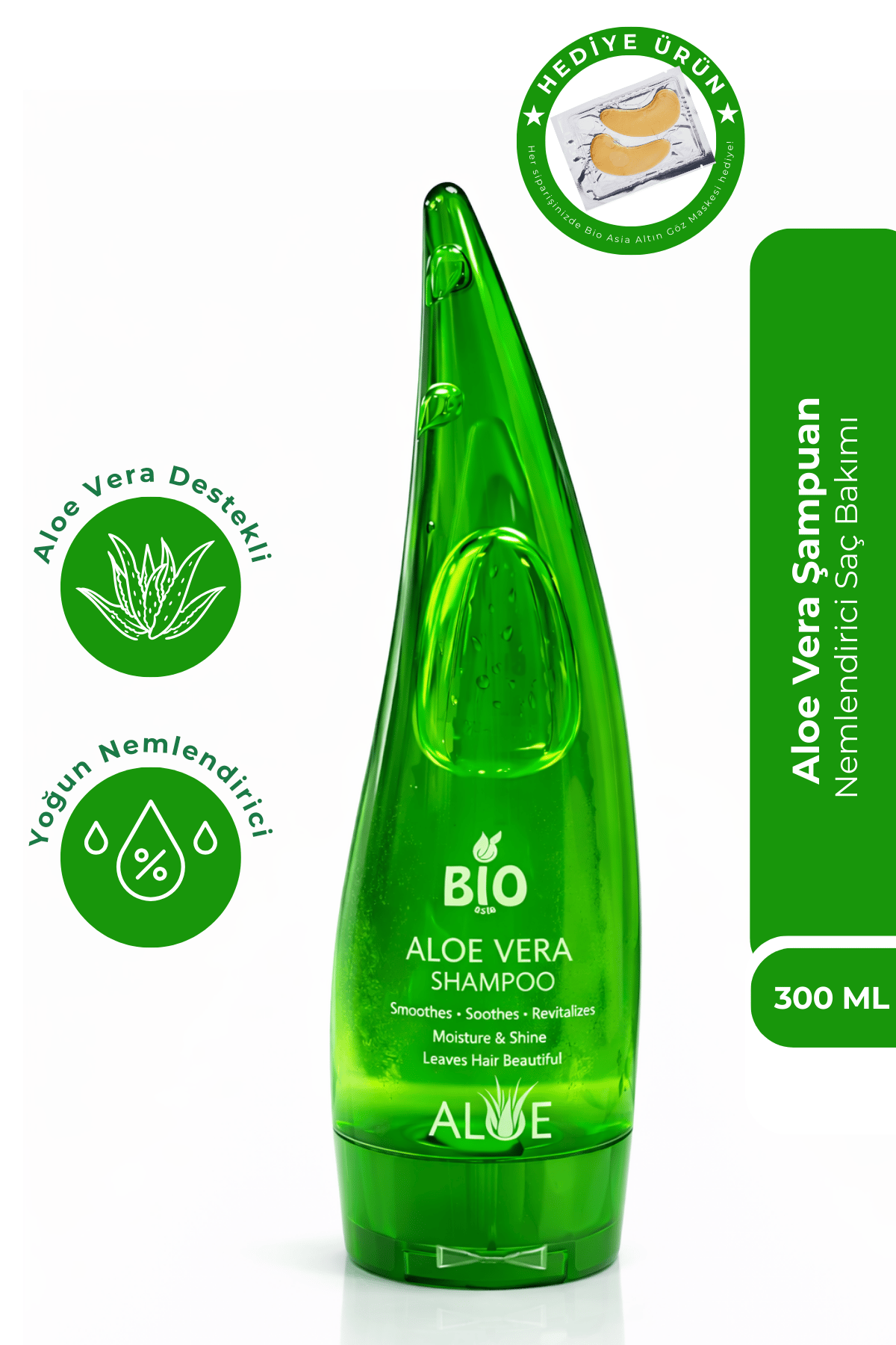 Bio AsiaBio Asia Aloe Vera Şampuan – Saç Derisini Yatıştıran, Kırılmayı Azaltan Bitkisel Bakım 300 ml