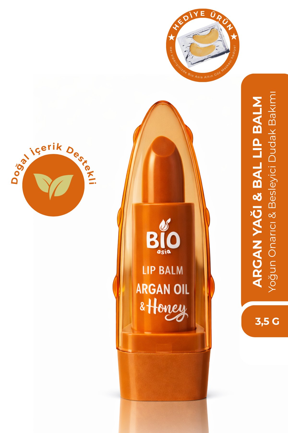 Bio AsiaBio Asia Argan Yağı & Bal Lip Balm – Yoğun Onarım Etkili Doğal Dudak Besleyicisi