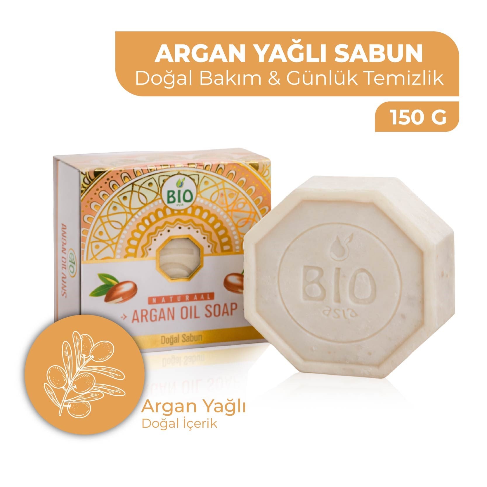 Bio AsiaBio Asia Argan Yağlı Sabun – Besleyici, Onarıcı & Yoğun Nemlendirici Cilt Bakımı 150 gr