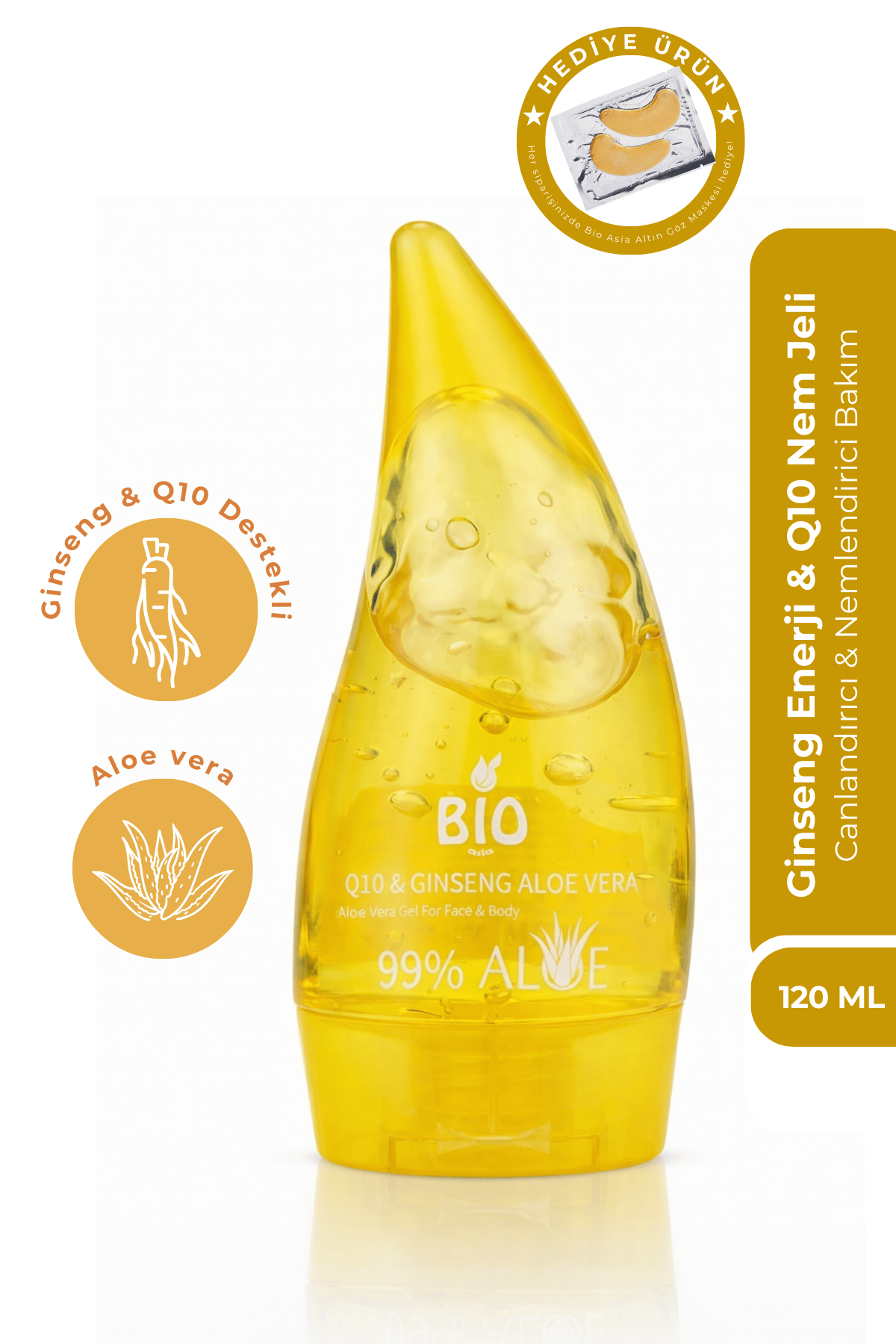 Bio AsiaBio Asia Ginseng Enerji & Q10 Nem Jeli – Yorgun Ciltleri Canlandırıcı 120 ml