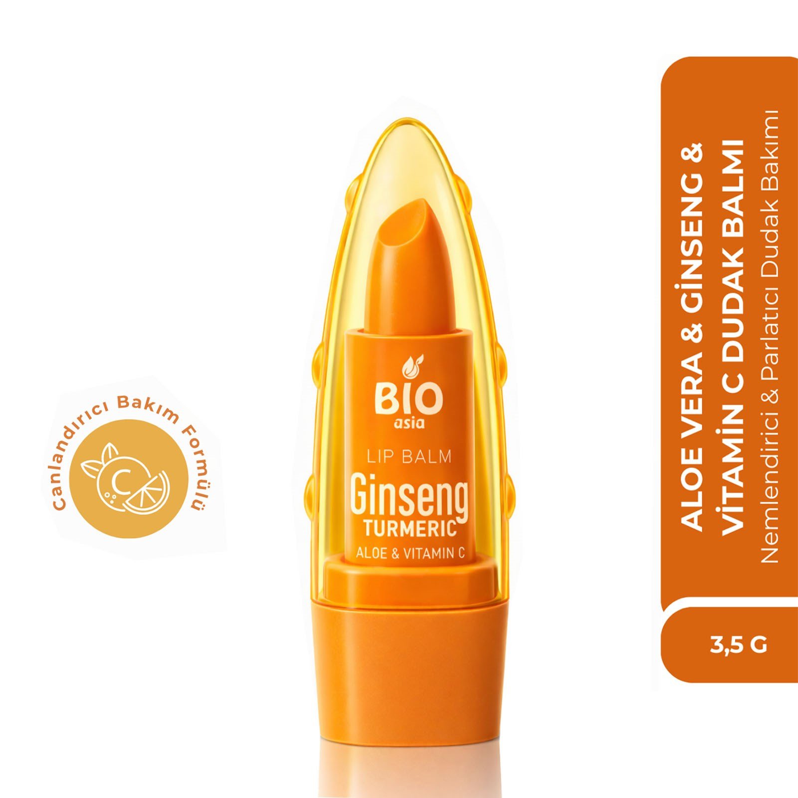 Bio AsiaBio Asia Ginseng & Vitamin C Lip Balm – Onarıcı, Aydınlatıcı & Nemlendirici Dudak Bakımı