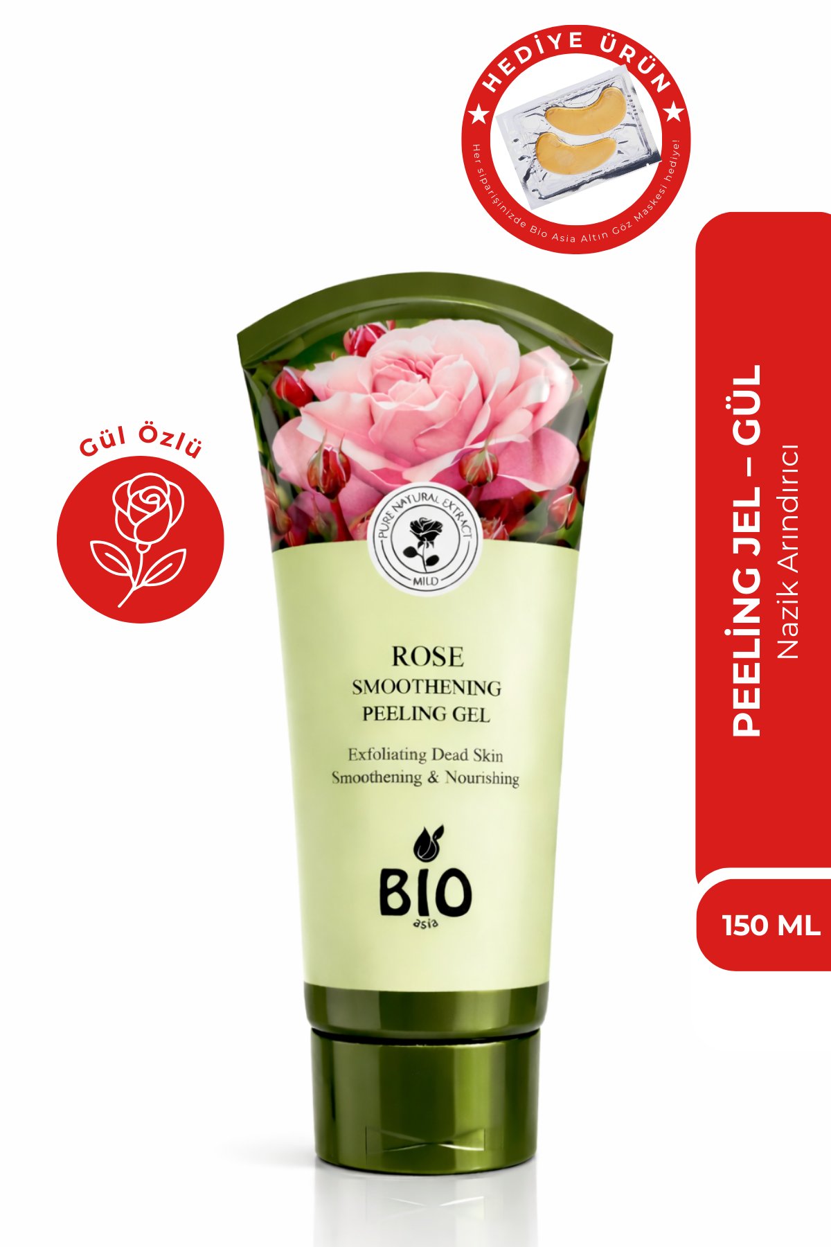 Bio AsiaBio Asia Gül Peeling Jel – Aydınlatıcı, Tazeleyici & Çiçek Özlü Cilt Temizliği 150 ml