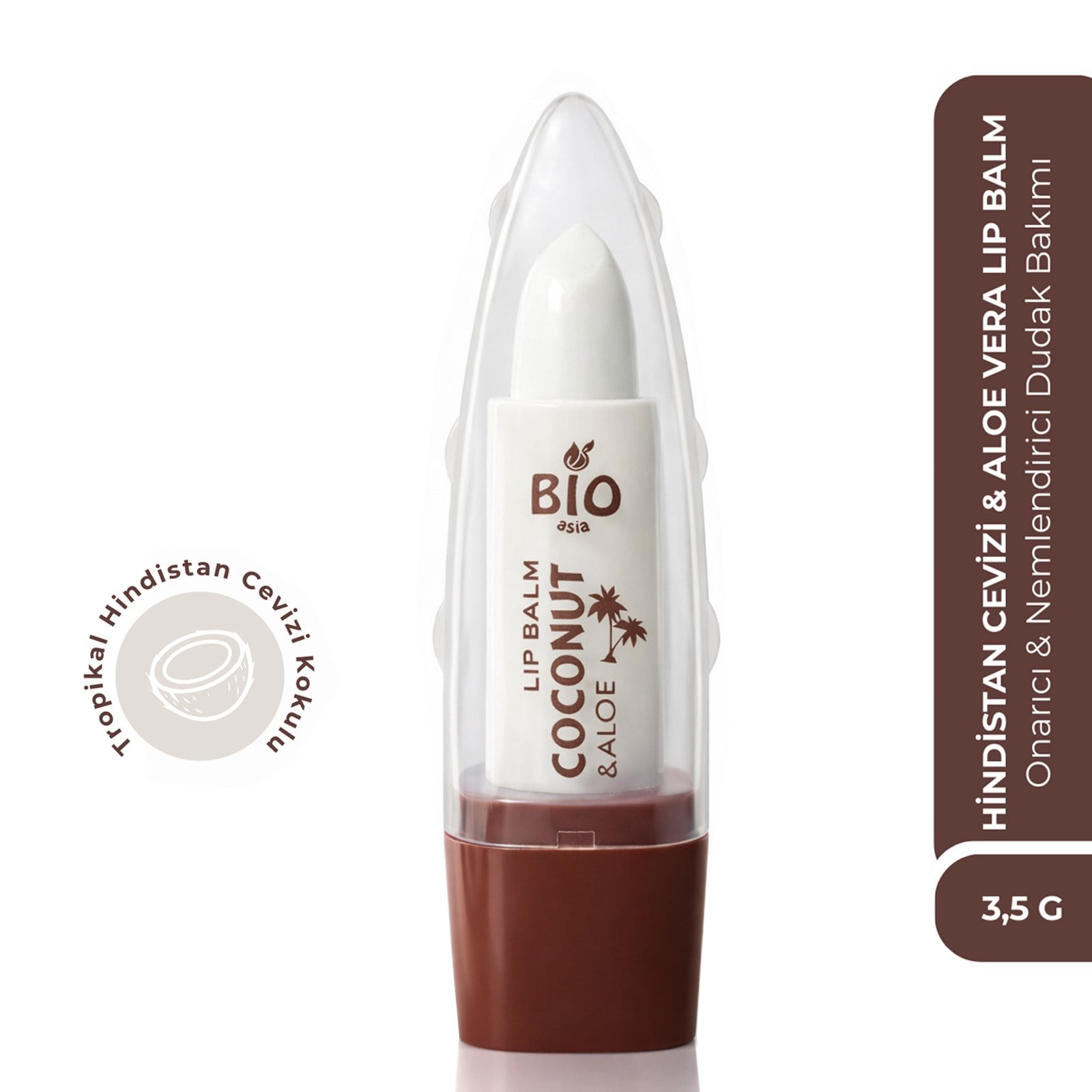 Bio AsiaBio Asia Hindistan Cevizi & Aloe Vera Lip Balm – Tropikal Koku, Onarıcı Nemlendirme