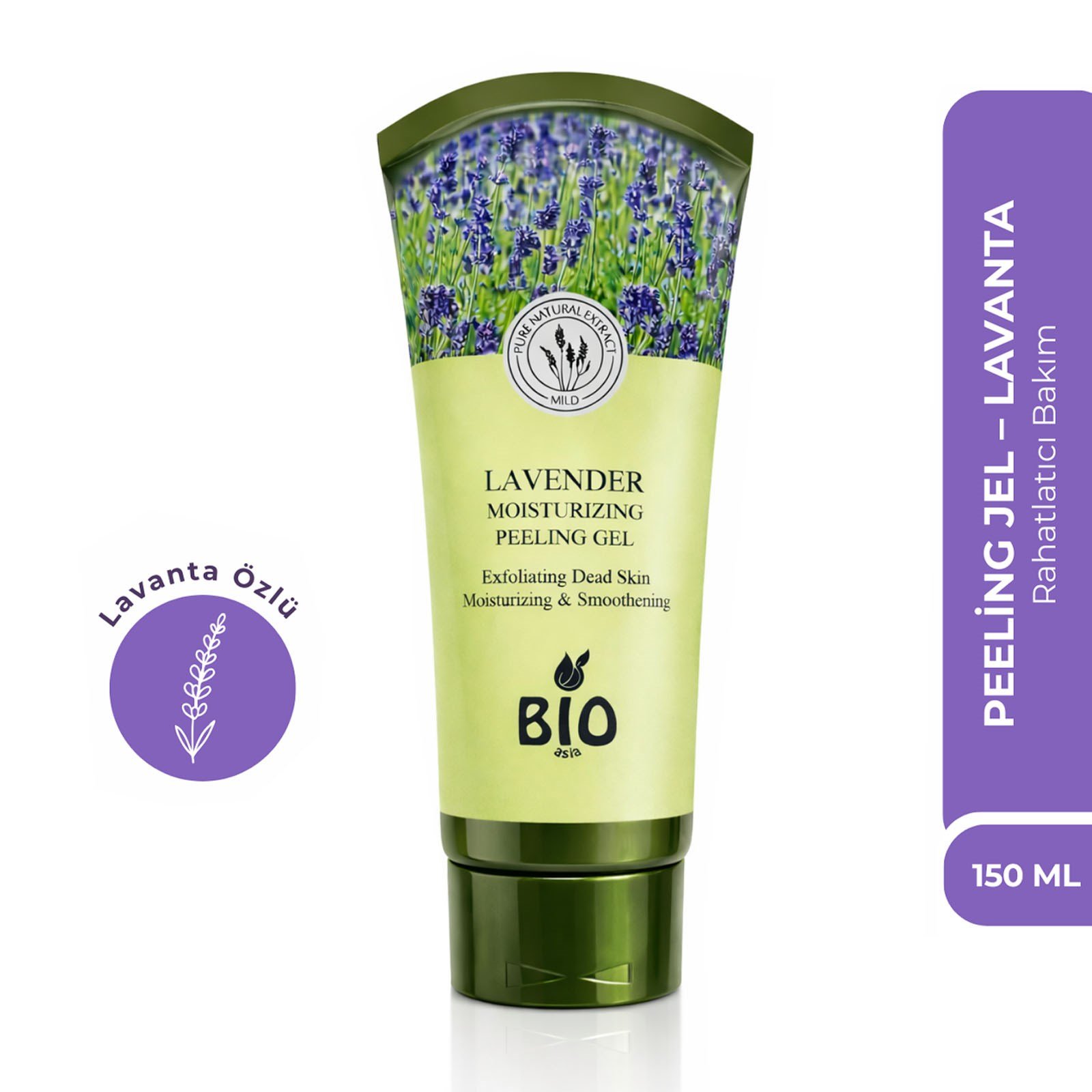 Bio AsiaBio Asia Lavanta Peeling Jel – Cildi Arındıran, Sakinleştirici & Rahatlatıcı Etki 150 ml
