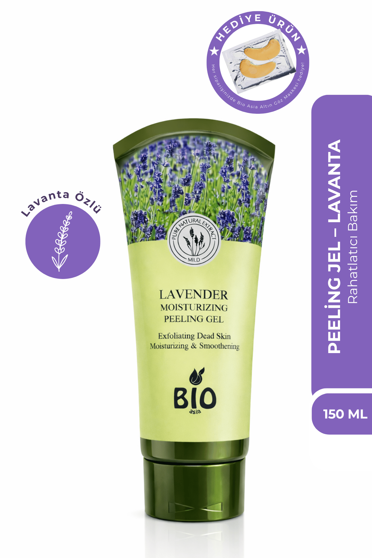 Bio AsiaBio Asia Lavanta Peeling Jel – Cildi Arındıran, Sakinleştirici & Rahatlatıcı Etki 150 ml