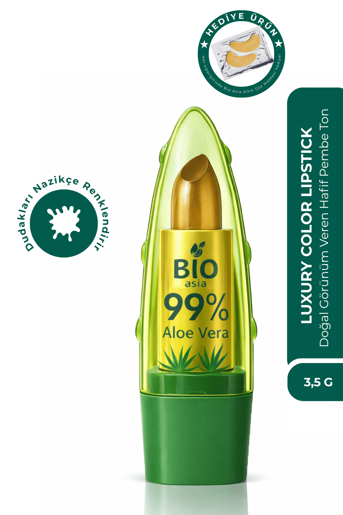 Bio AsiaBio Asia Luxury Color Lipstick – Yoğun Nemli, Kadifemsi Doku & Uzun Süre Kalıcı Renk (Pembe)