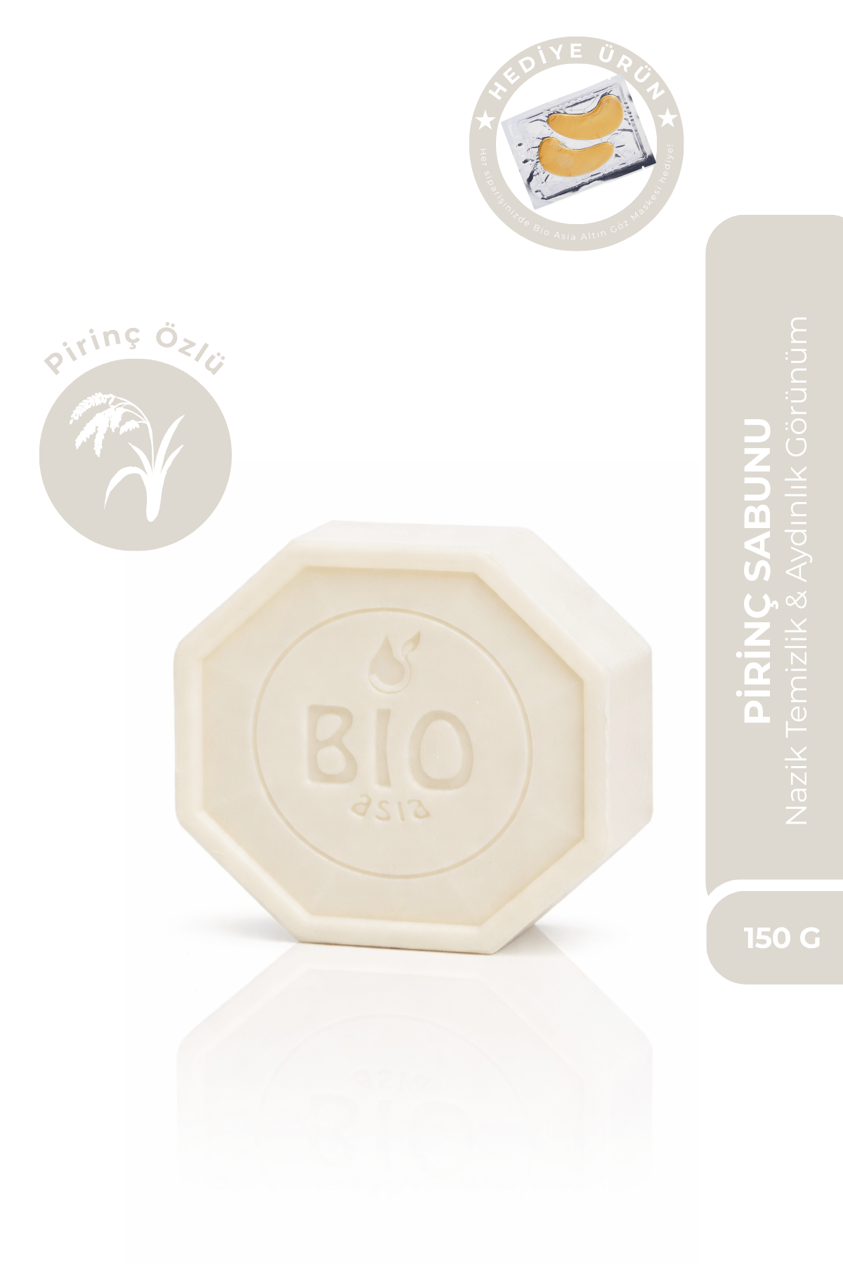 Bio AsiaBio Asia Pirinç Sabunu – Cilt Aydınlatıcı, Leke Görünümünü Azaltmaya Yardımcı Doğal Sabun 150 gr
