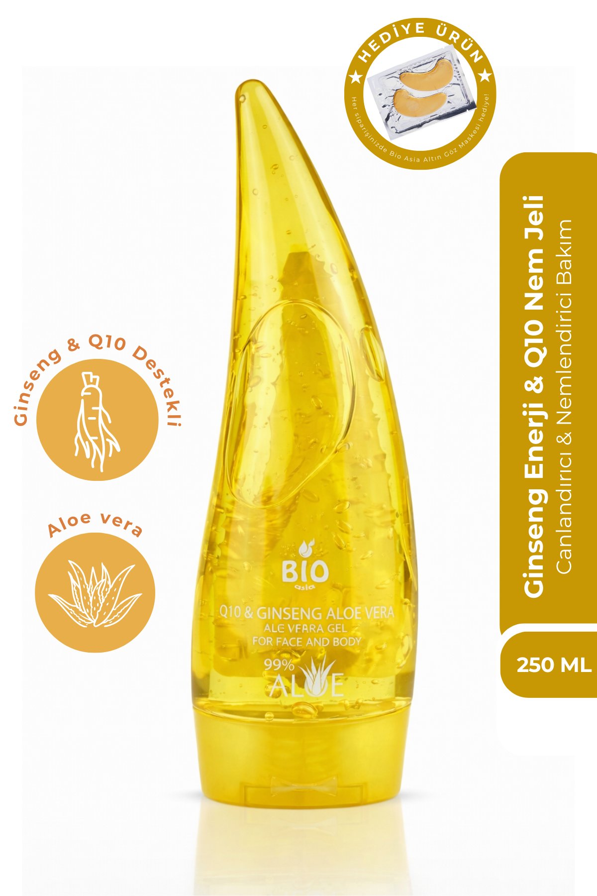 Bio AsiaBio Asia Q10 + Ginseng Enerji Jeli – Cilt Yenileyici, Canlandırıcı & Nemlendirici 250 ml