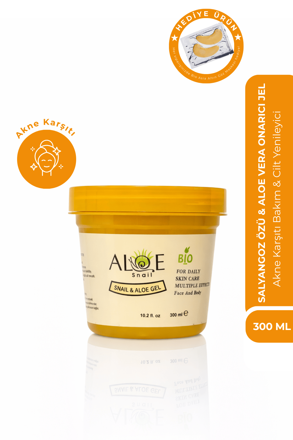 Bio AsiaBio Asia Salyangoz & Aloe Vera Jel – Akne Karşıtı, Cilt Yenileyici & Sıkılaştırıcı 300 ml