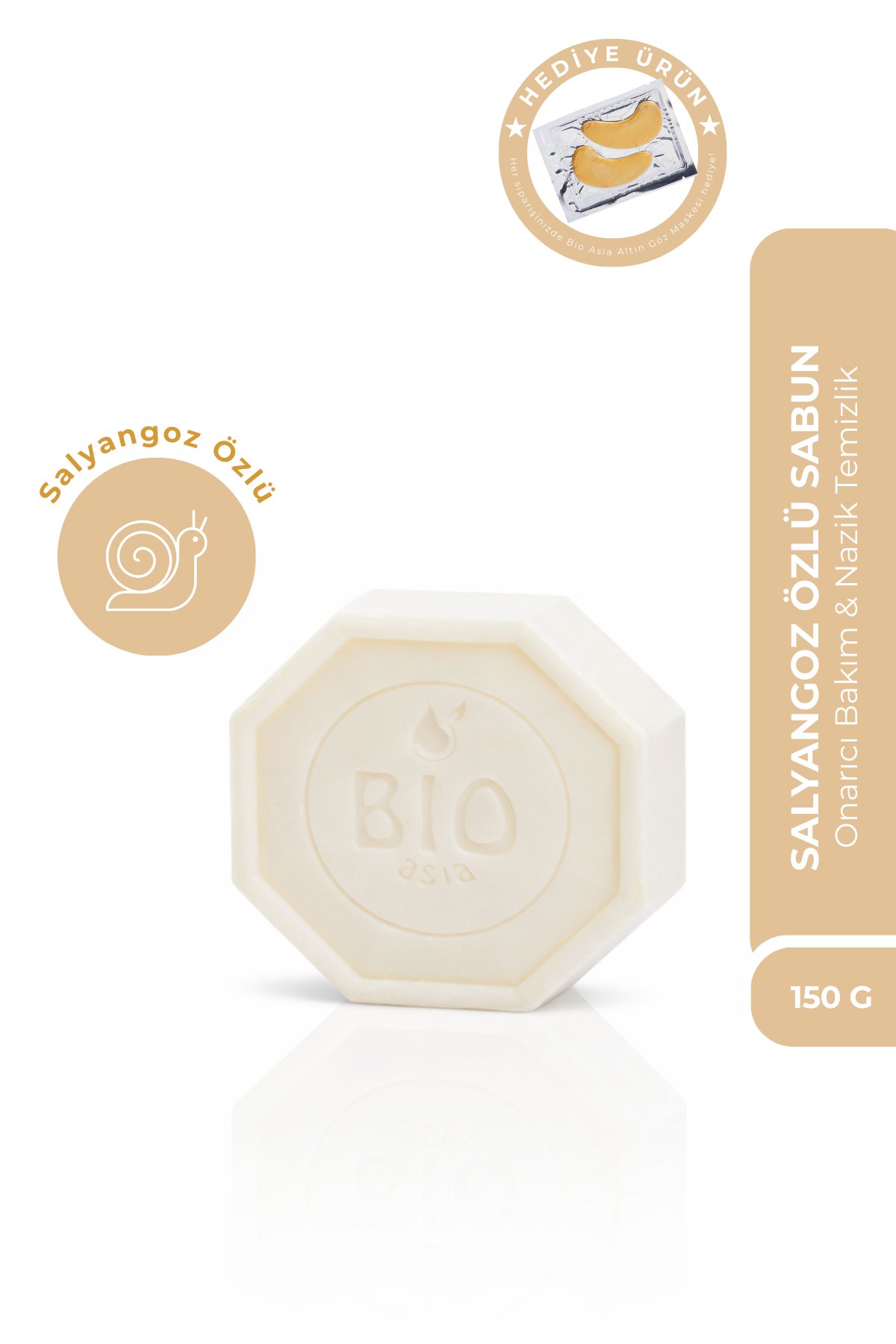 Bio AsiaBio Asia Salyangoz Özlü Onarıcı Sabun – Cilt Yenileyici, Leke Görünümü Azaltıcı Sabun 150 gr