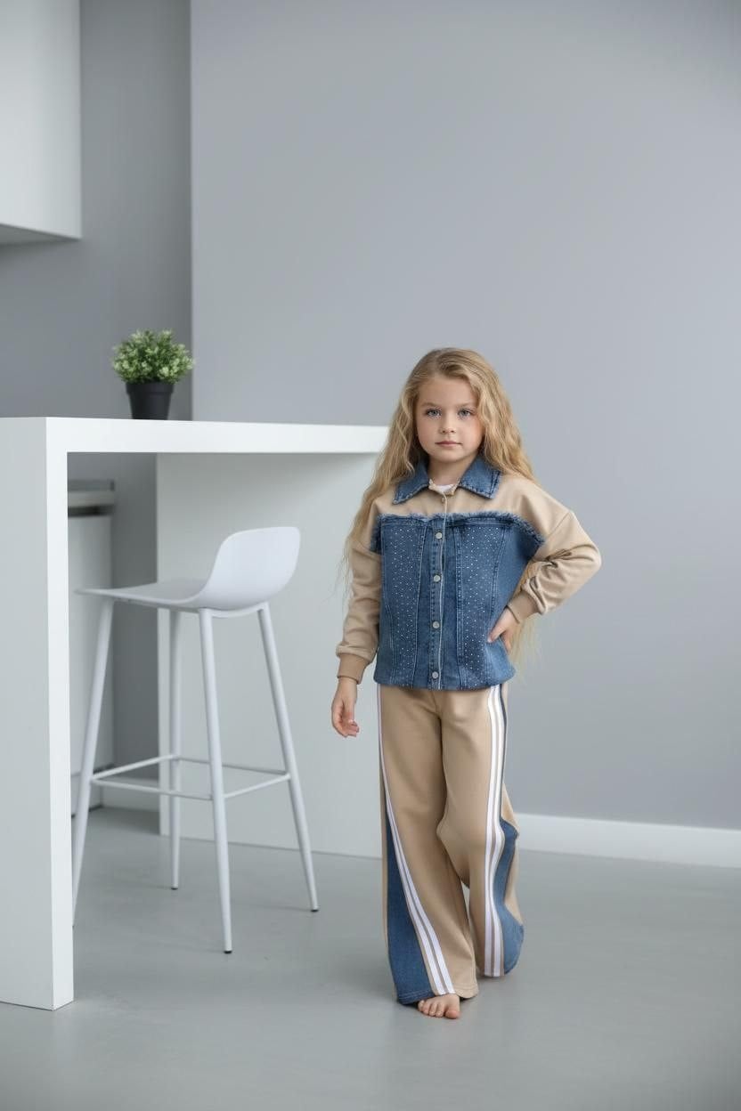 Denim Detaylı Eşofman Takım