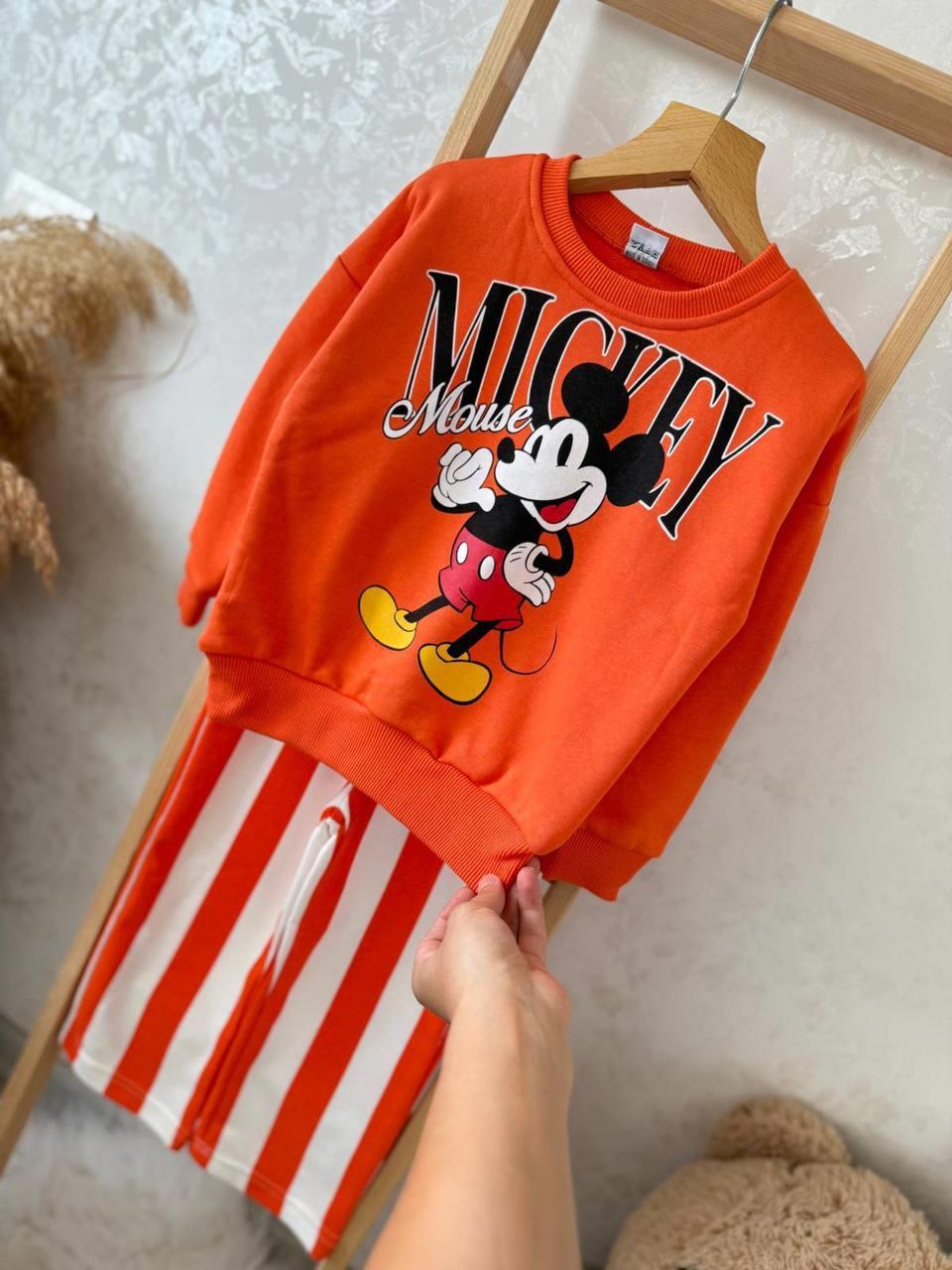 MICKEY MOUSE BASKILI ÇİZGİLİ TAKIM
