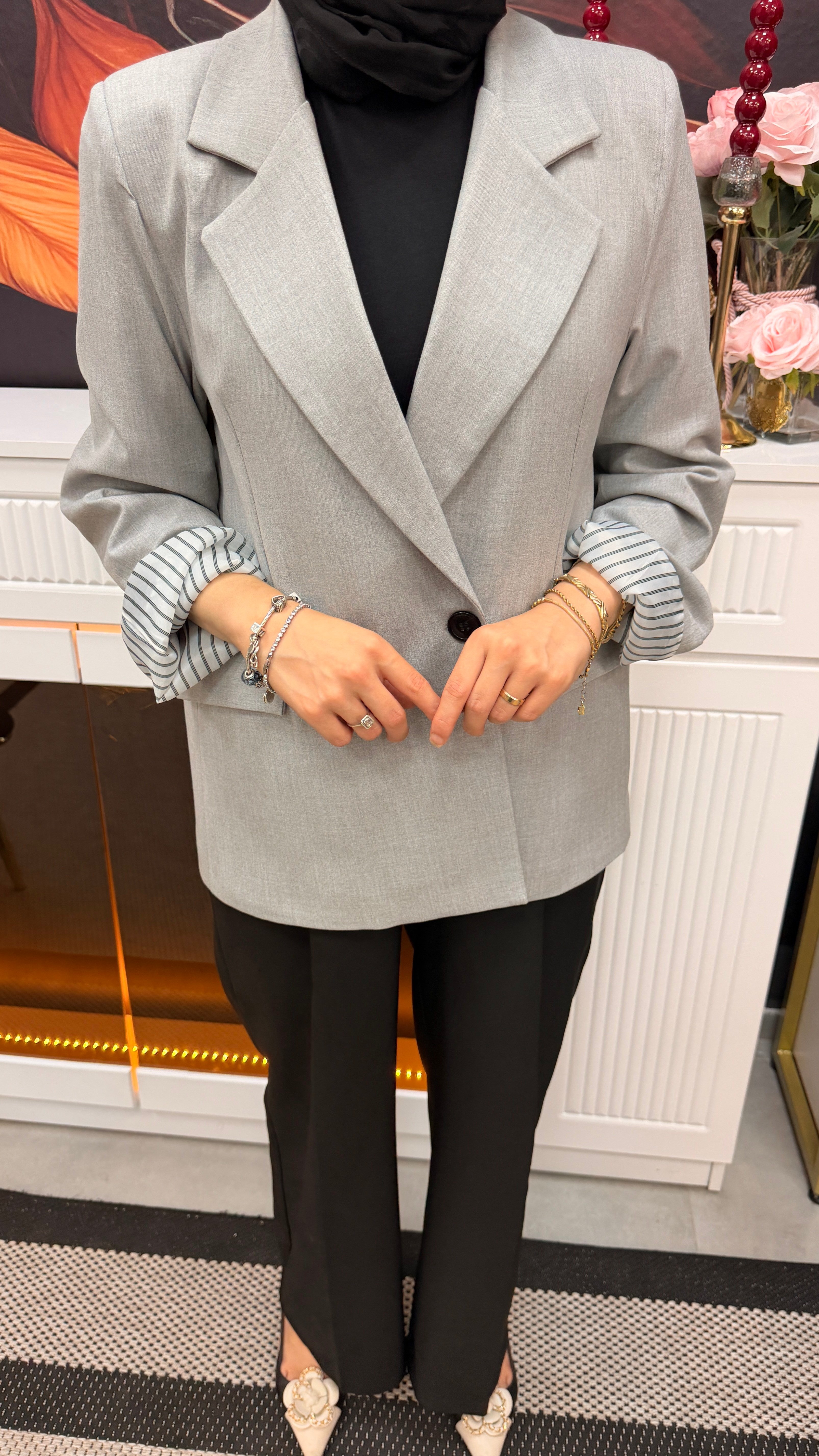 Gri Blazer Ceket