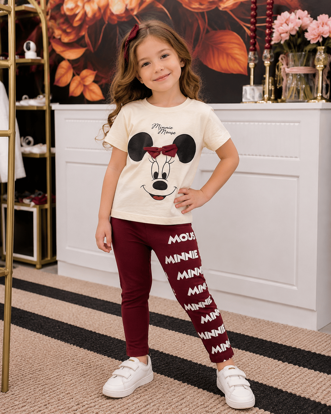 Kırmızı Mickey Taytlı Takım