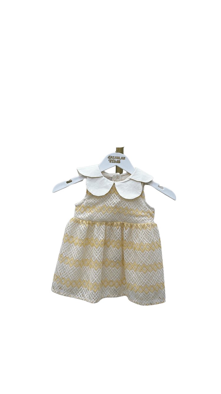 Sarı Güpürlü Bebe Elbise
