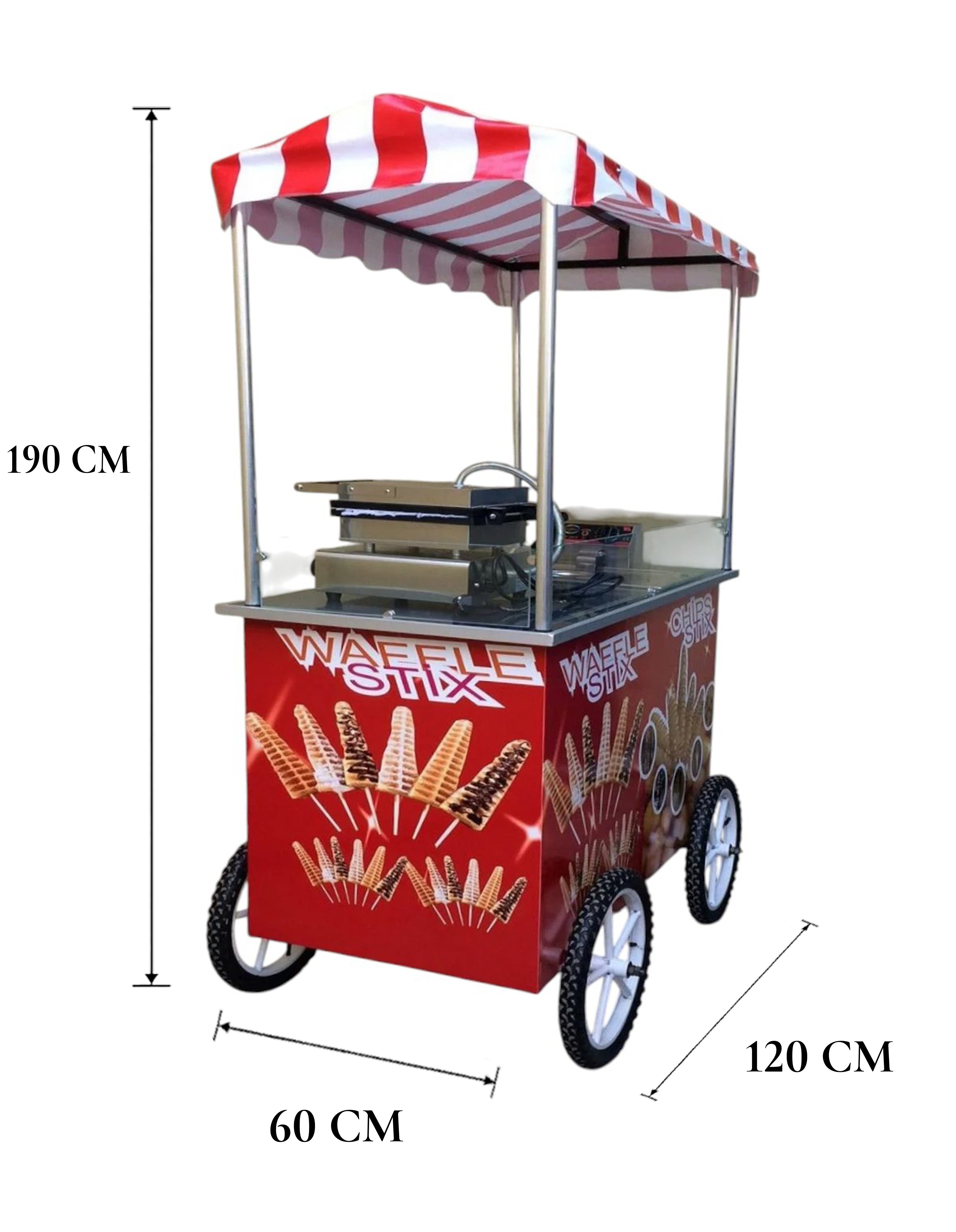 Çubukta Patates ve Çubukta Waffle Arabası 60x120 (Model Sivas)