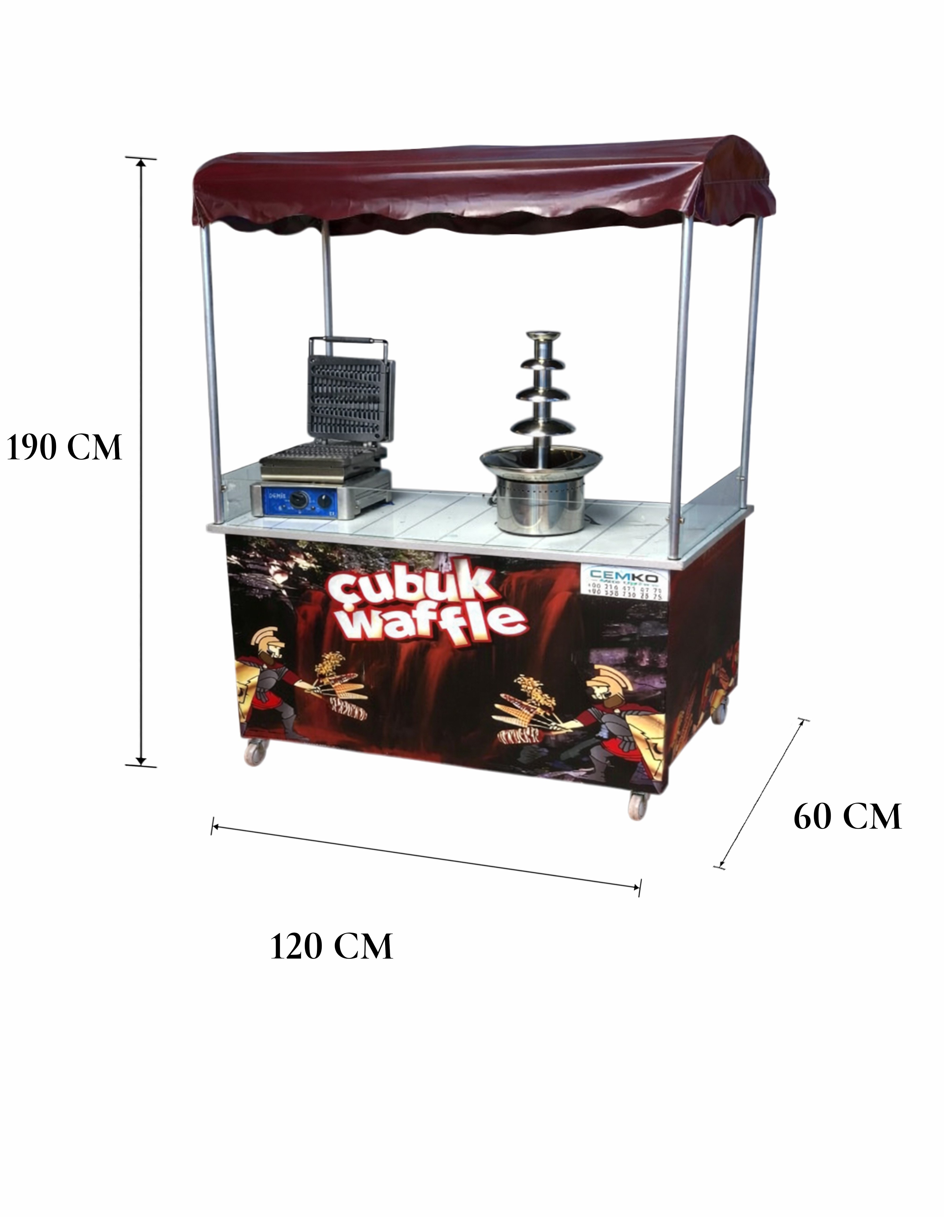 Çubukta Waffle Çikolata Şelalesi Makinası (Model Sinop)