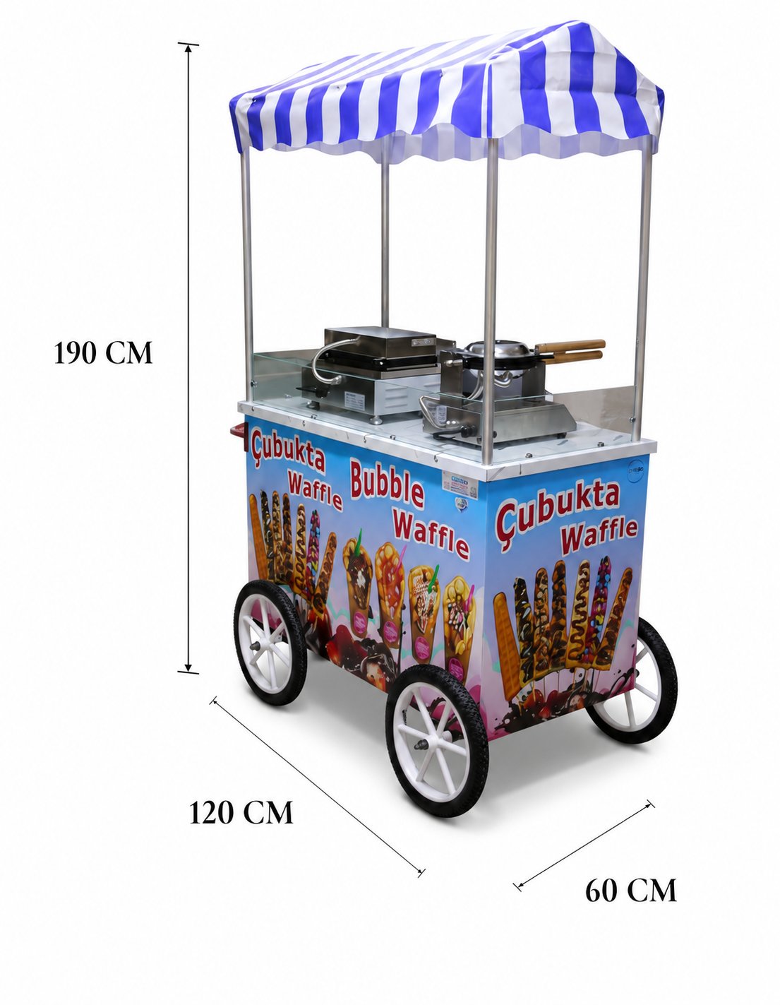 Çubukta Waffle Ve Bubble Waffle Arabası 60x120 (Model Batman)