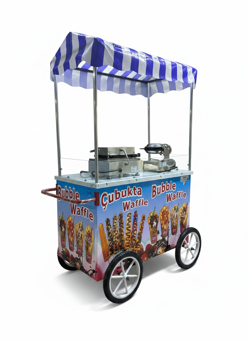 Çubukta Waffle Ve Bubble Waffle Arabası 60x120 (Model Batman)