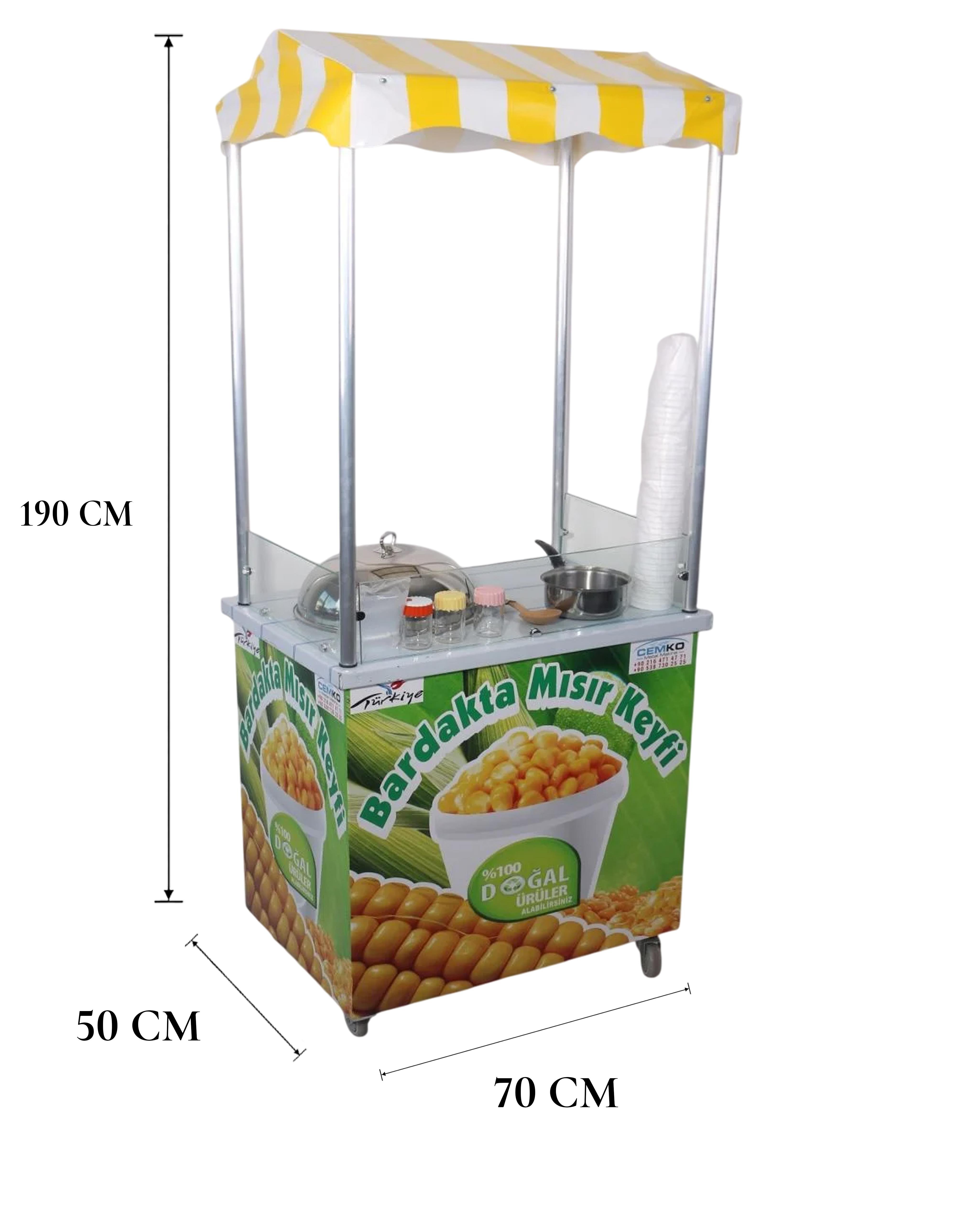 Elektrikli Bardakta Mısır Arabası 50x70 (Model Ataşehir)