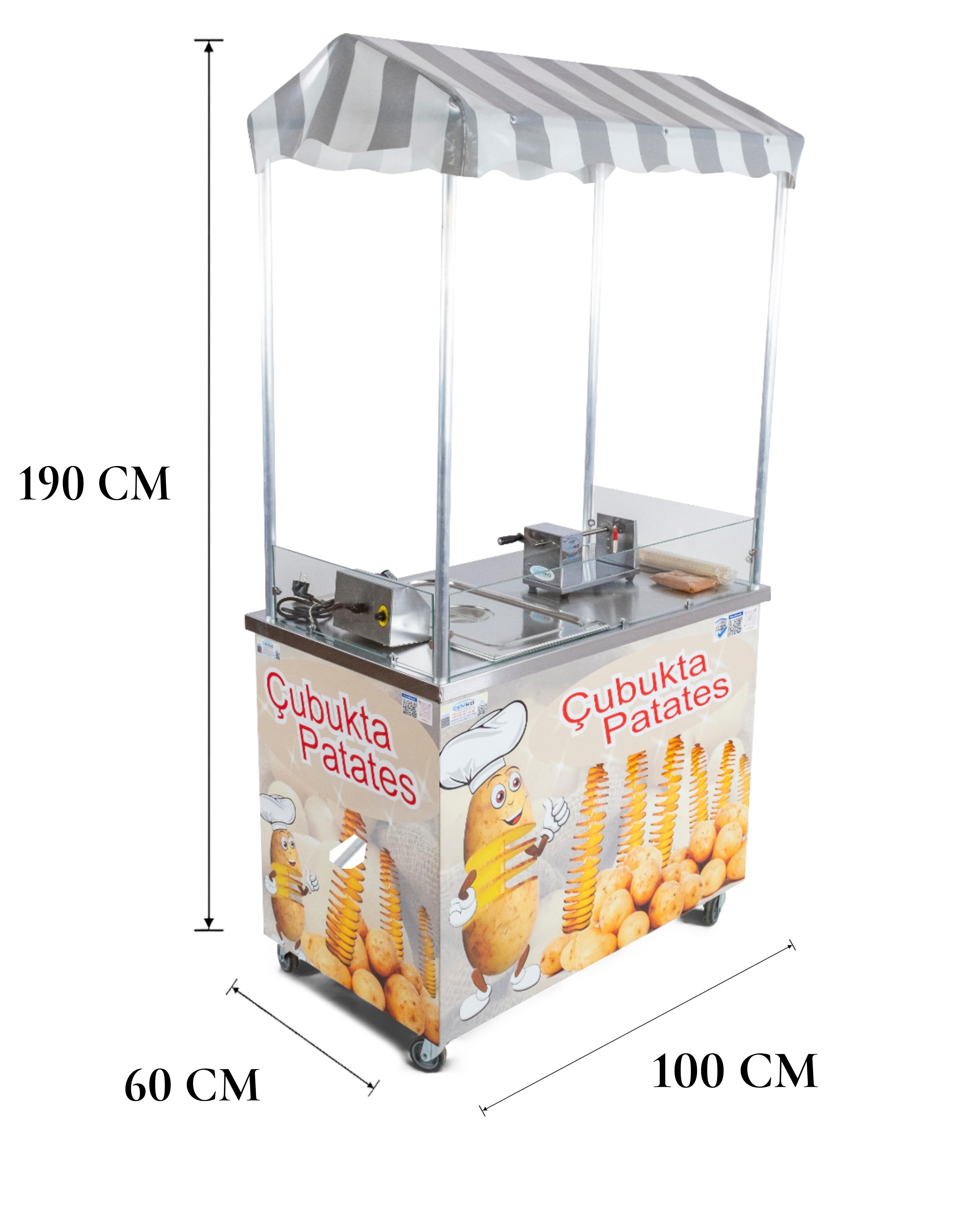 Elektrikli Çubukta Patates Arabası Elektrikli 60x100 (Model Gaziantep)
