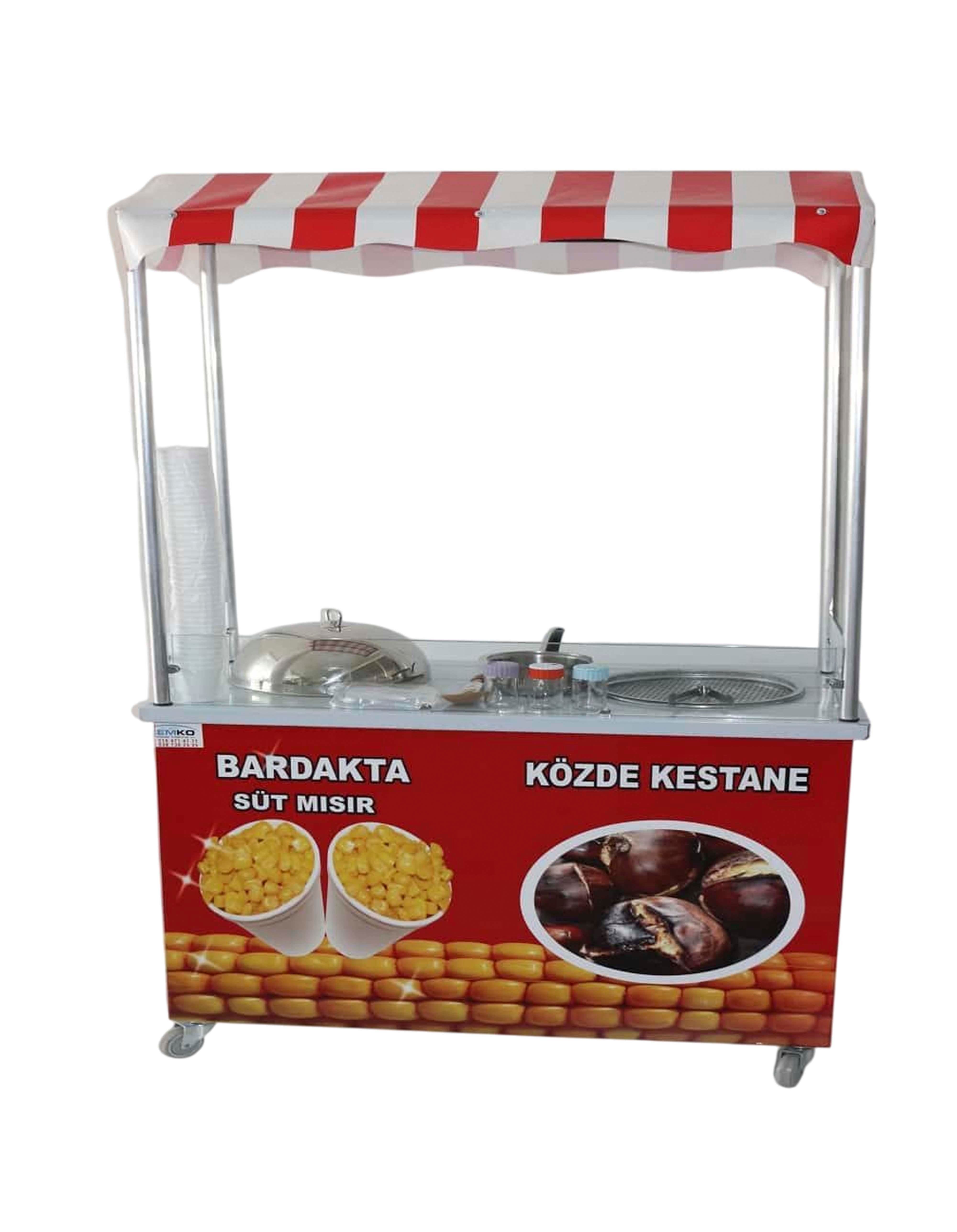 Elektrikli Közde Kestane ve Bardakta Mısır Tezgahı 60x100