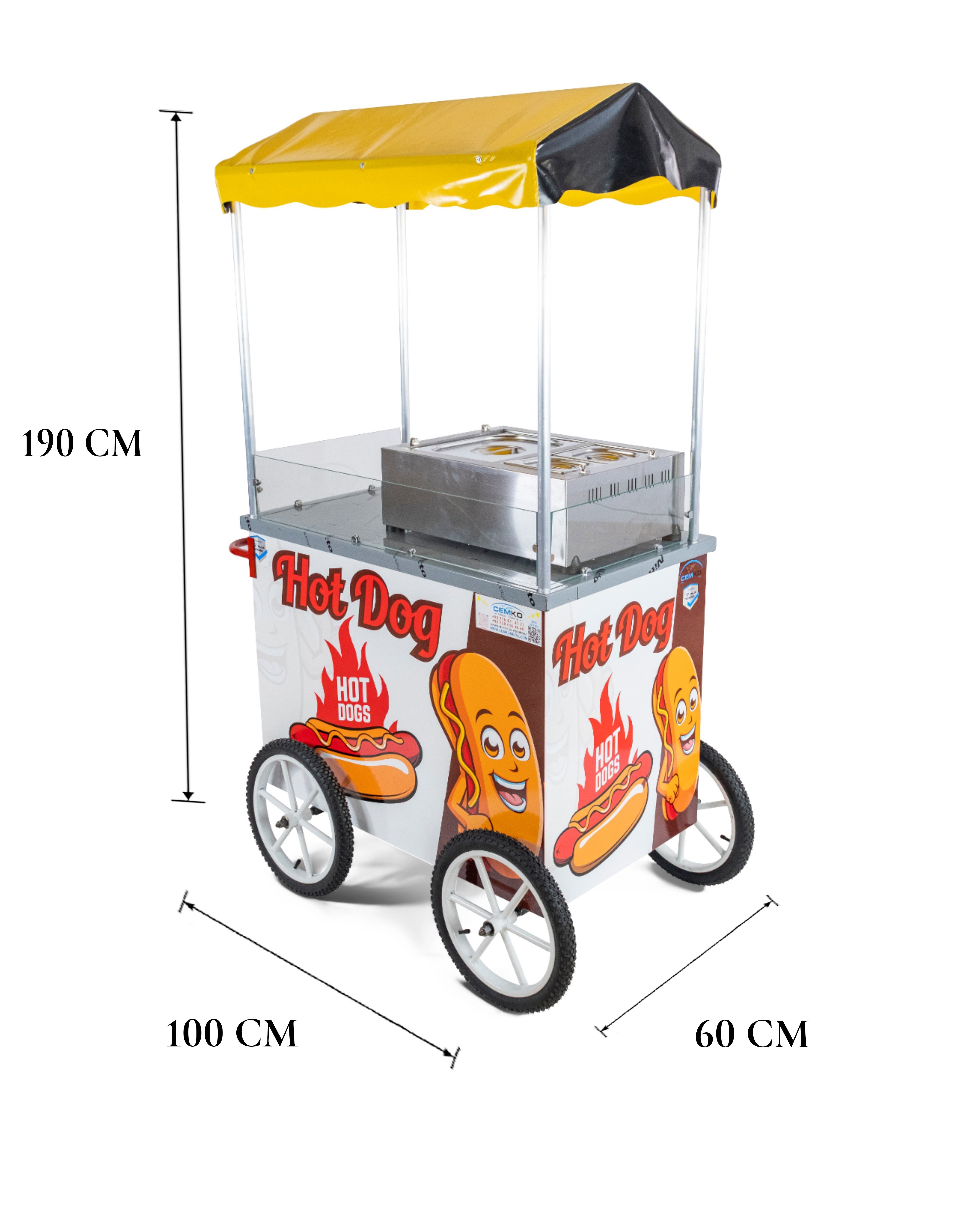 Hot Dog Sosisli Arabası 60x100 (Model Çanakkale)