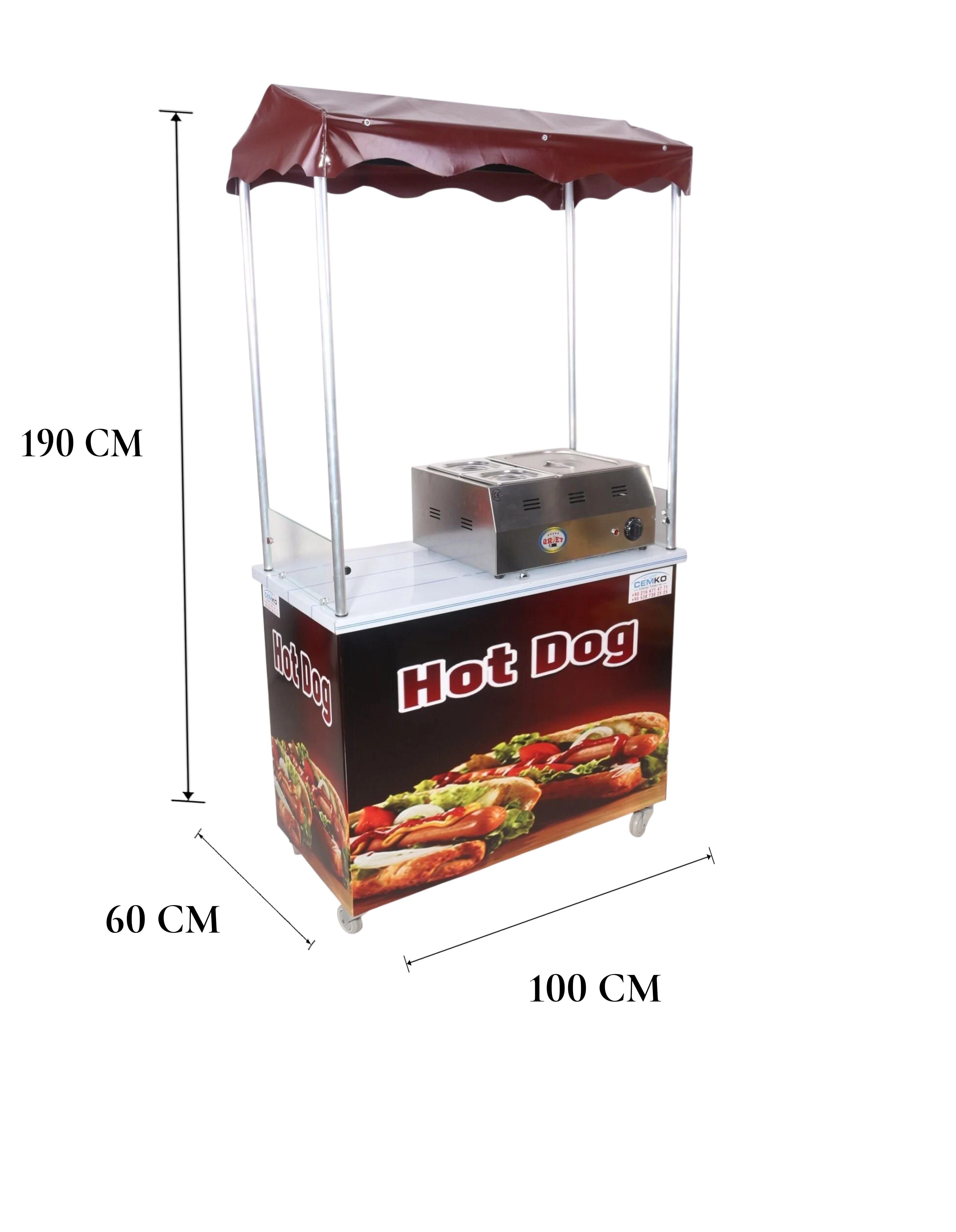 Hotdog Sosisli Arabası 60x100 (Model Muş)