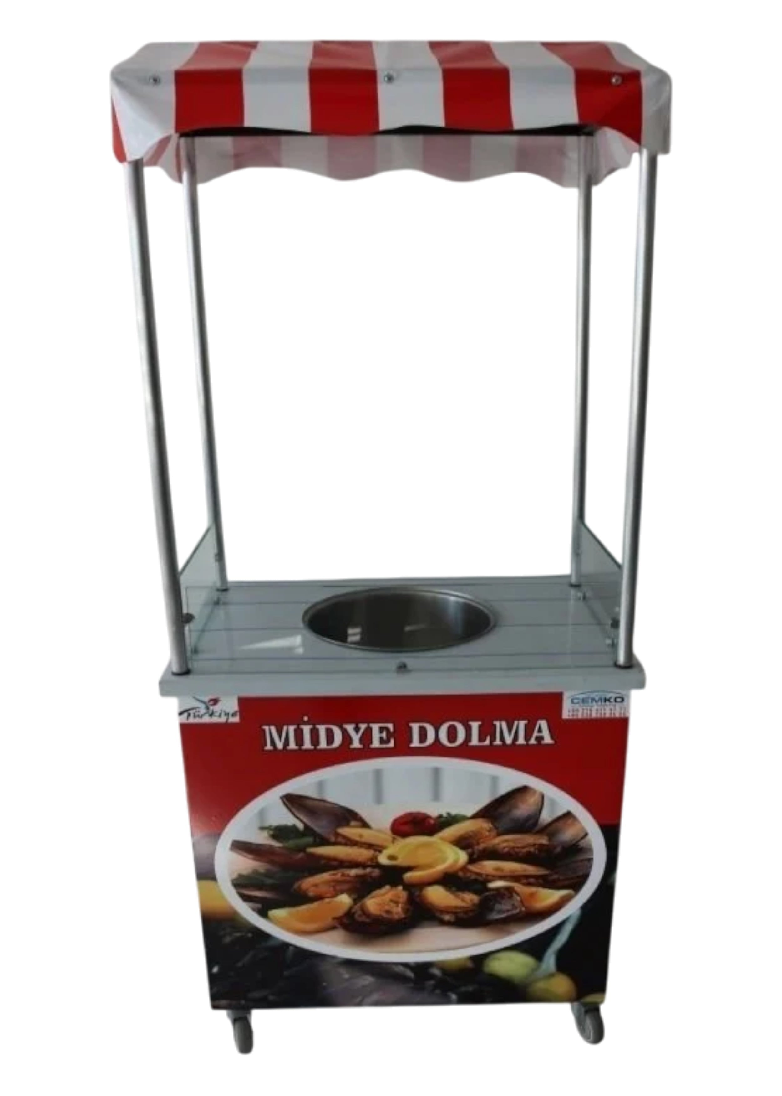 Isıtmalı Midye Dolma Arabası 50x70 (Model İstinye)
