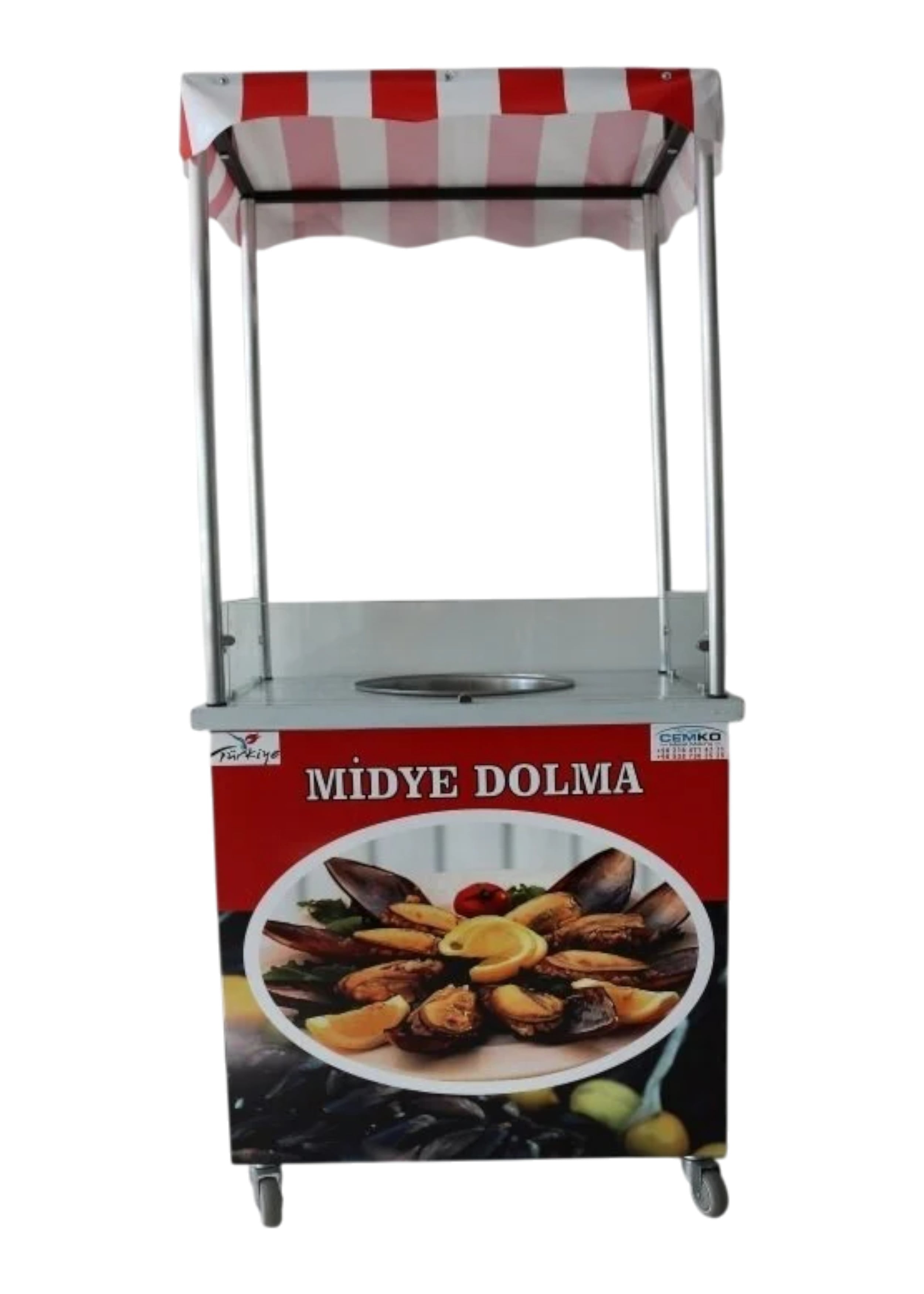 Isıtmalı Midye Dolma Arabası 50x70 (Model İstinye)