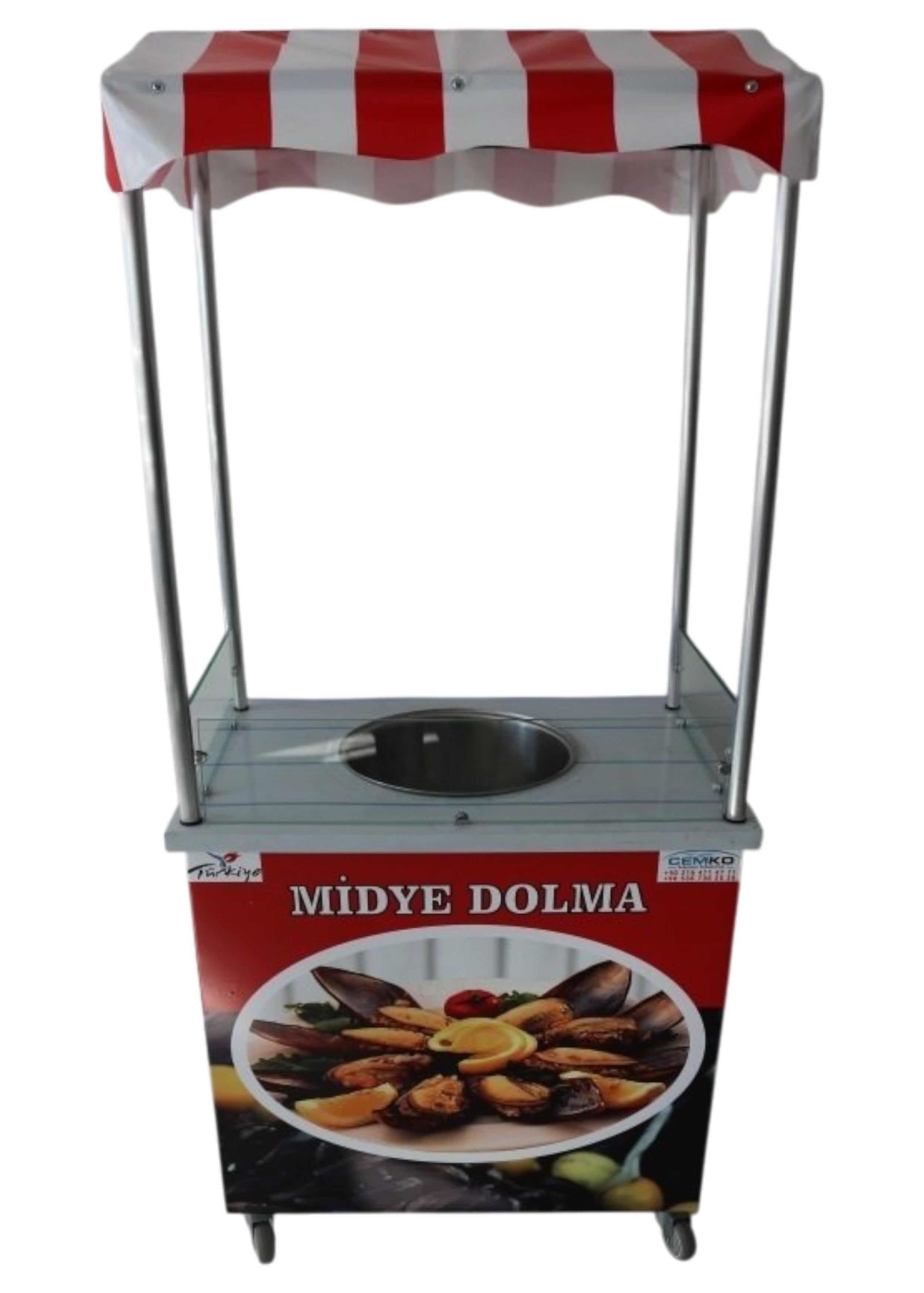 Isıtmalı Midye Dolma Arabası 50x70 (Model İstinye)