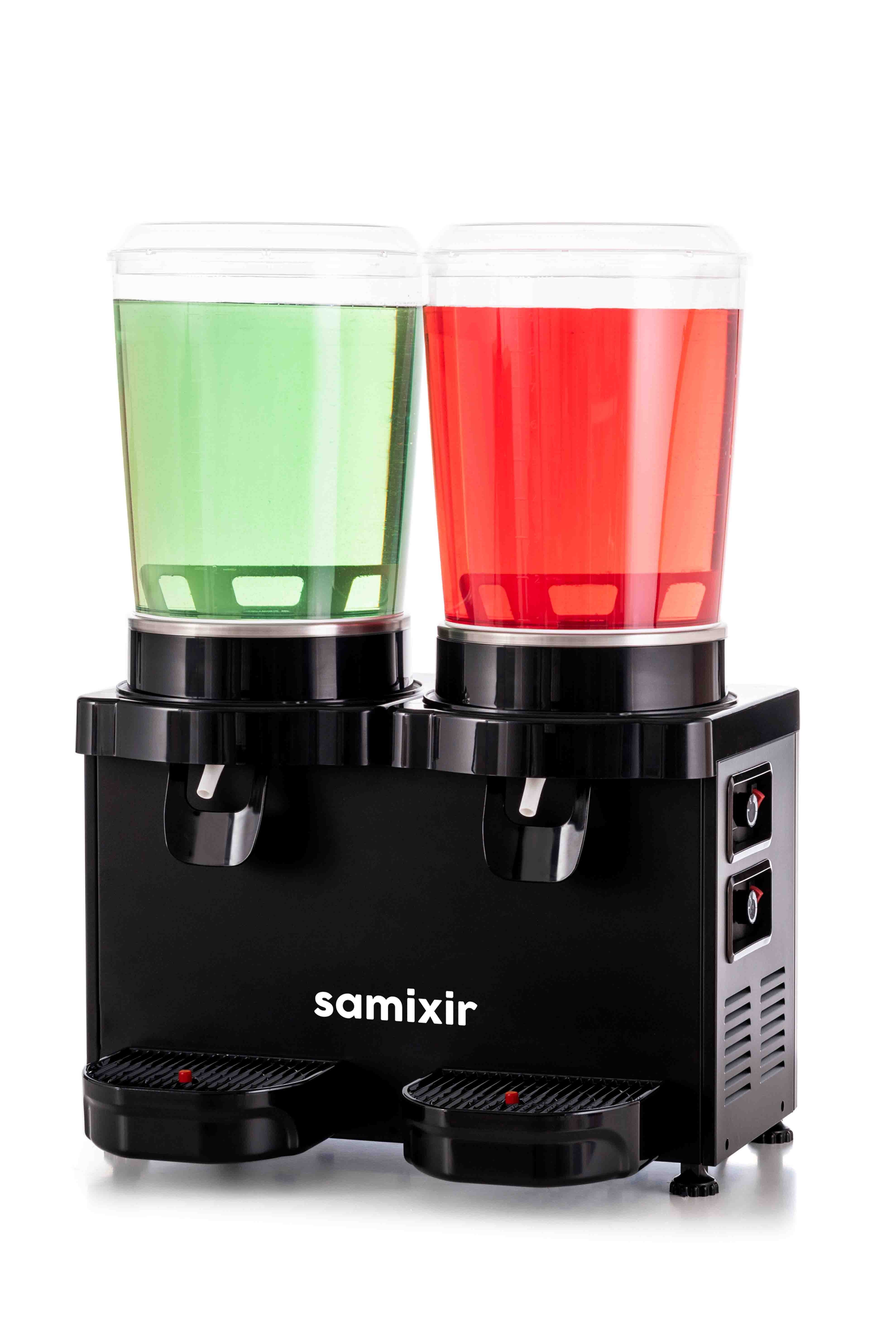 Panoramik İkili 10+10 Lt Soğuk İçecek Dispenseri Limonata Ayran Makinesi