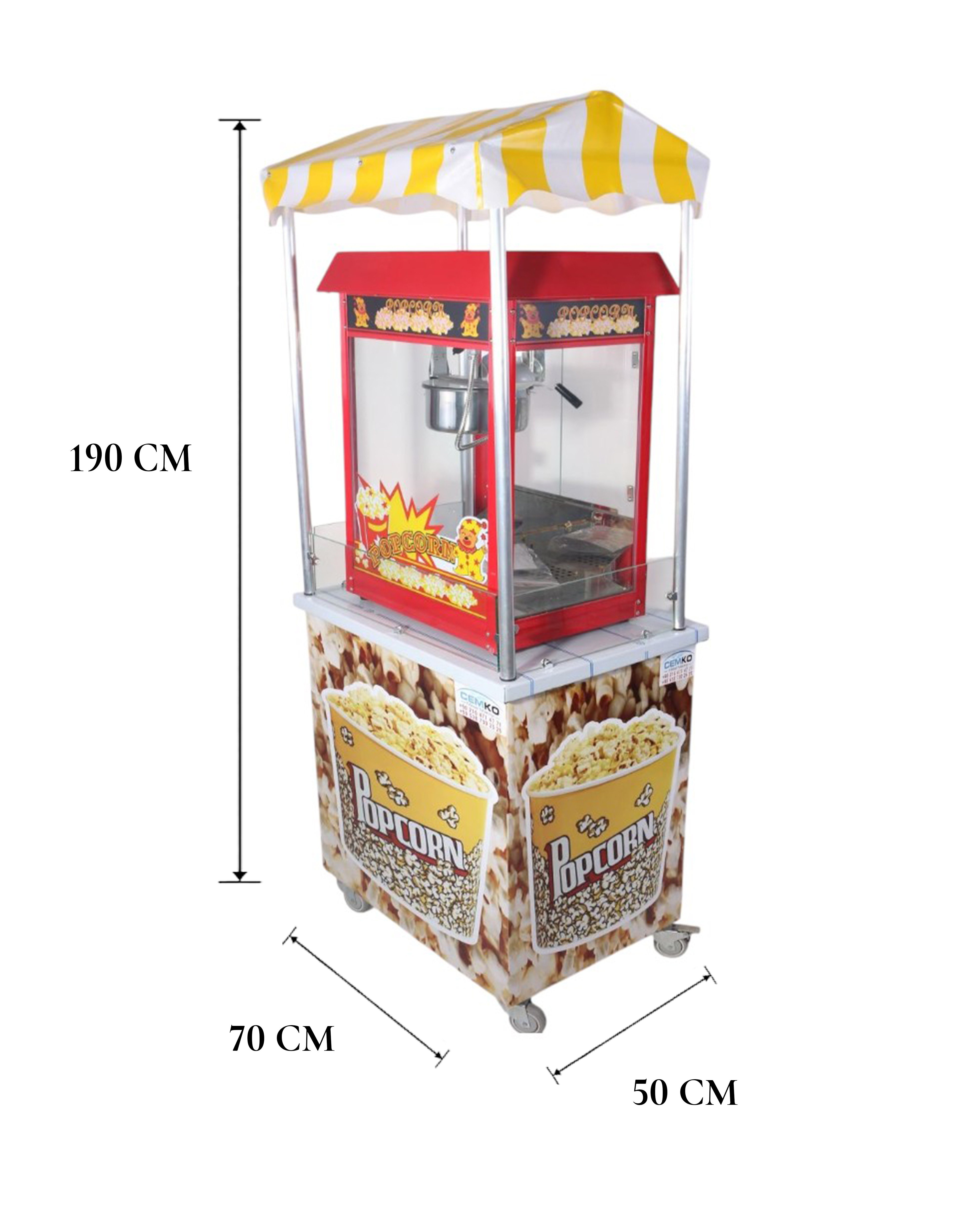 Popcorn Mısır Patlama Arabası 50X70 (Model Ürgüp)