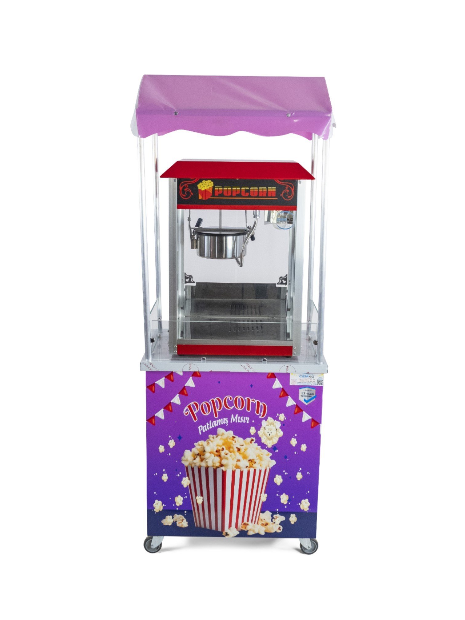 Popcorn Mısır Patlatma Arabası 50x70 (Model Giresun)