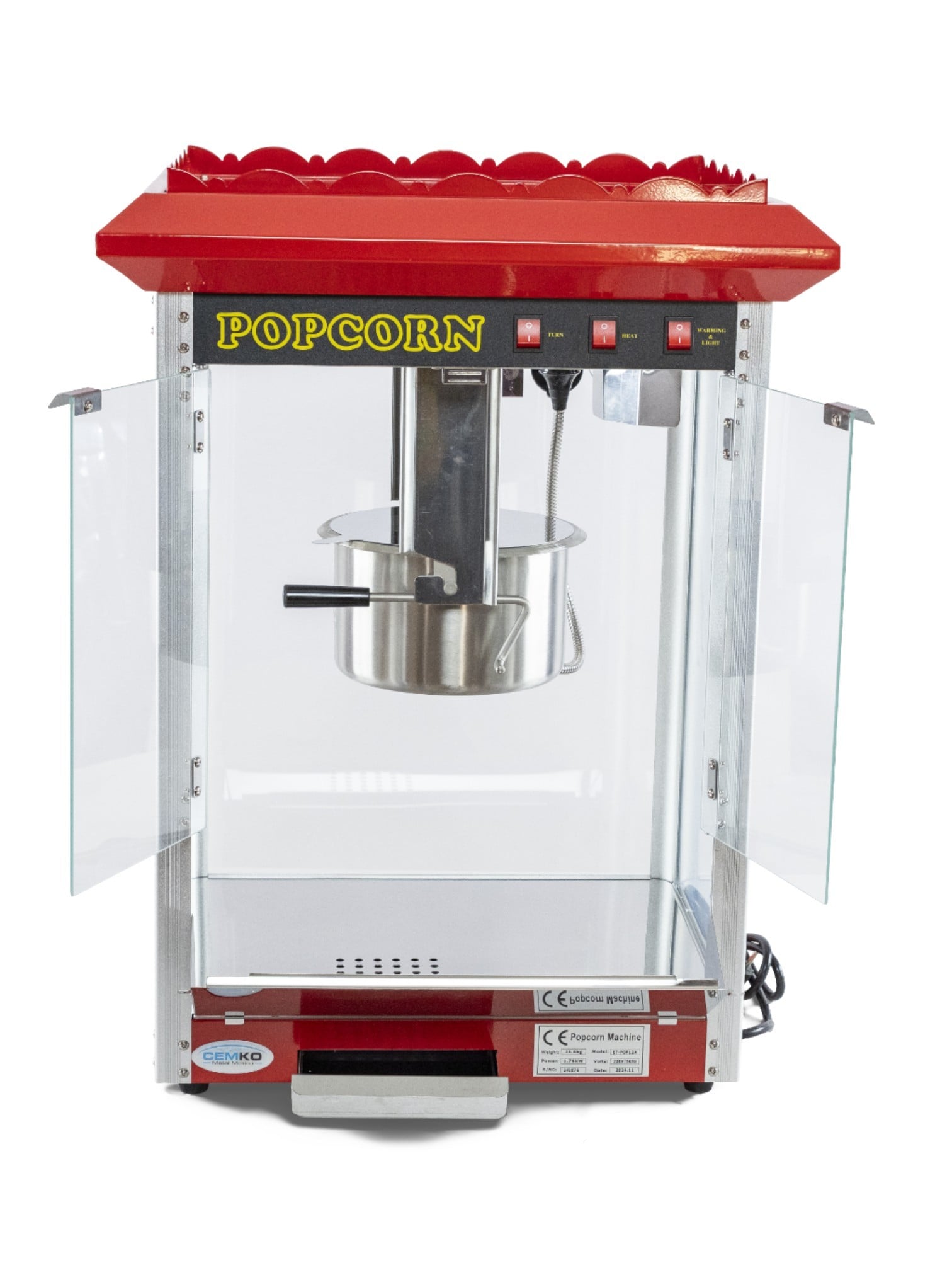 Popcorn Mısır Patlatma Makinesi 6 Kg Kapasiteli (Model İvrindi)