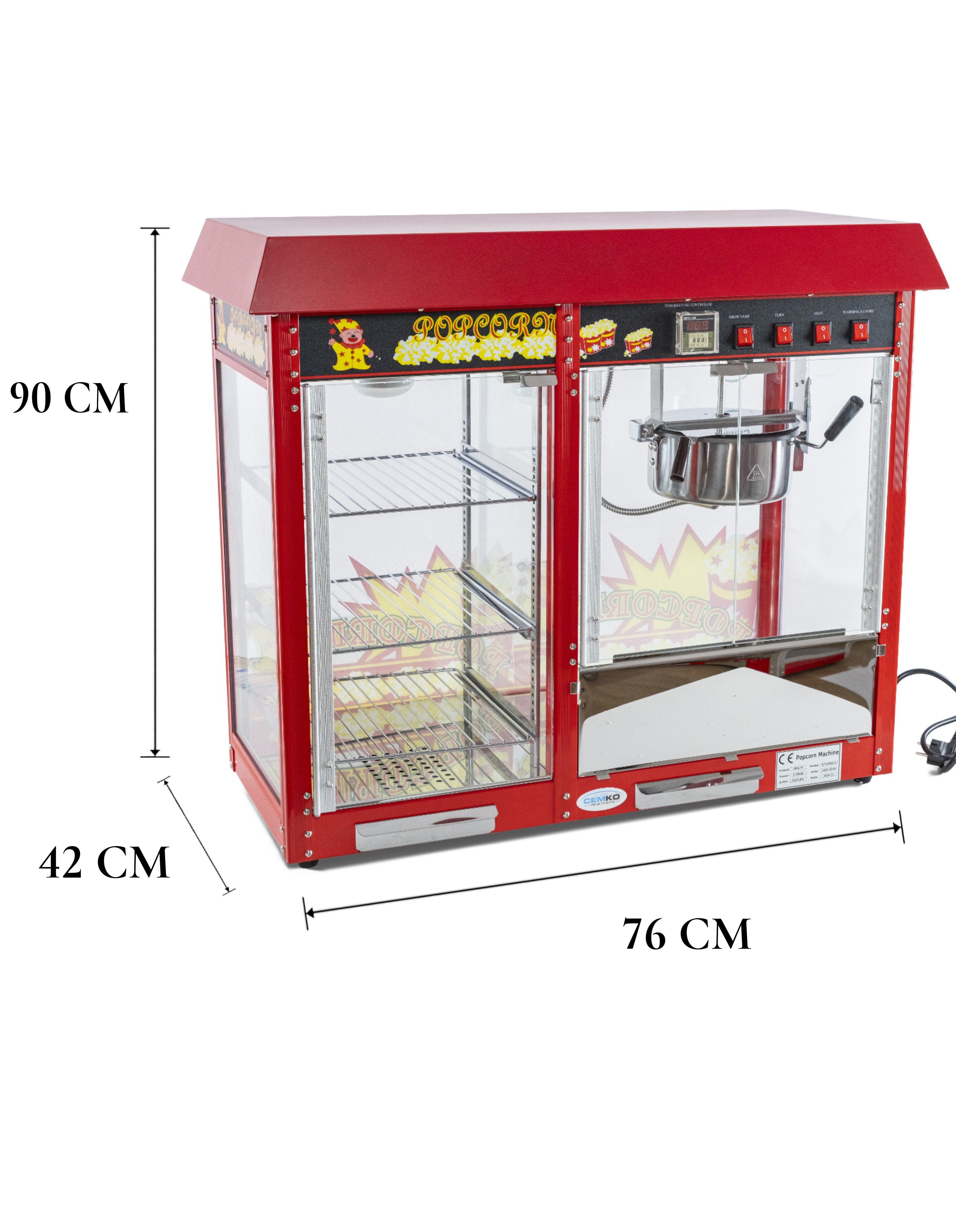 Popcorn Mısır Patlatma Makinesi Raflı (Model Zeytinli)