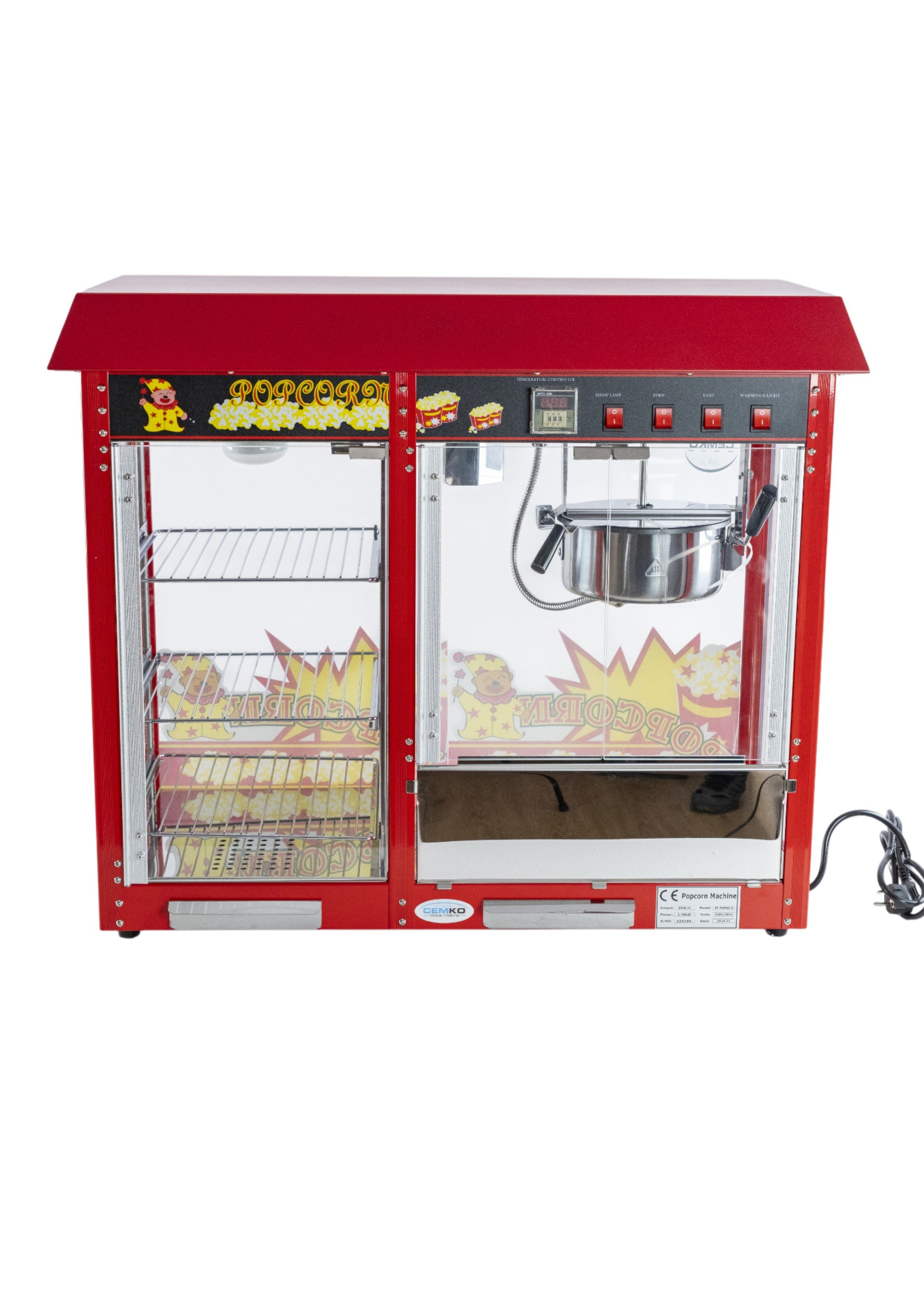 Popcorn ve Mısır Patlatma Makinesi Raflı (Model Zeytinli)