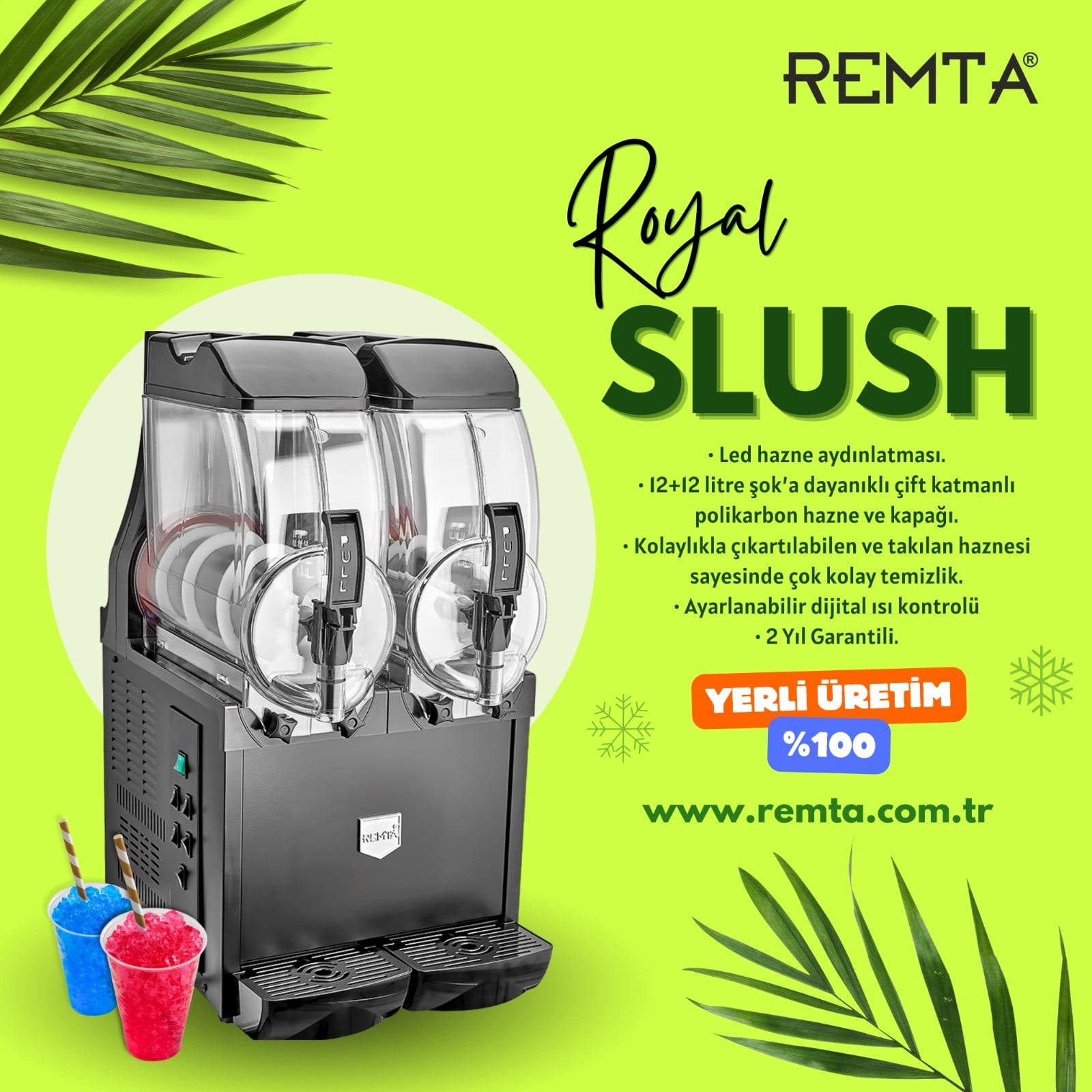 Üçlü Royal Slush (Buzlaş-Karlamaç) Makinası 12+12+12 lt - ST43